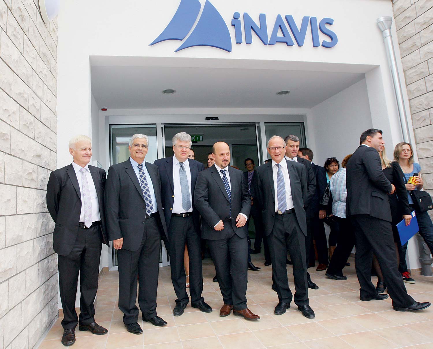 Henrik Ofstad, Malvin Villabo, Harald Kjelstad i ministar poduzetništva i obrta Gordan Maras na otvorenju inavis centra u šibeniku | Foto: Dusko Jaramaz/PIXSELL