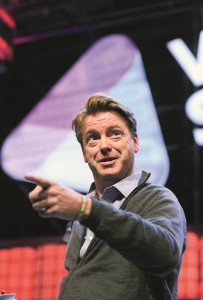 DUBLIN, IRELAND - NOVEMBER 5: In this handout images provided by Sportsfile, David McWilliams, Author, Economist and Broadcaster, speaking during the web summit for careers during Day 2 of the 2014 Web Summit in the RDS, Dublin, Ireland. (Photo by Stephen McCarthy/Sportsfile via Getty Images)