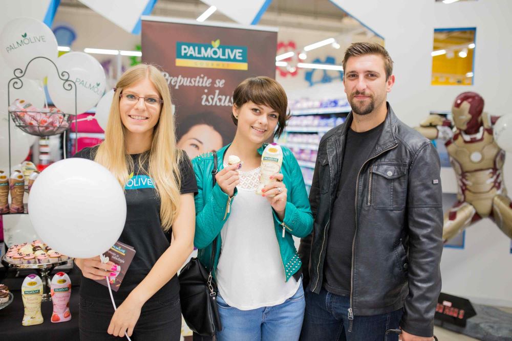 Promocija gelova za tuširanje Palmolive Gourmet Body Butter Wash o zagrebačkom Konzumu na Radničkoj cesti