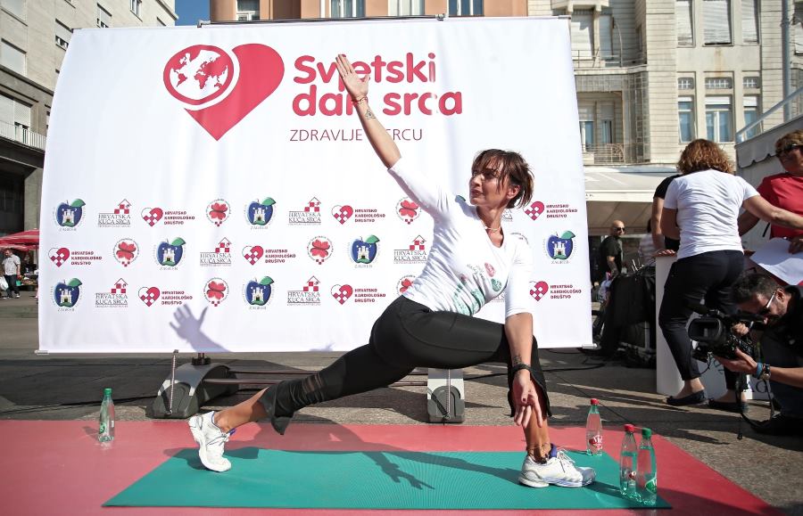 01.10.2016., Zagreb - Javno-zdravstvena akcija u povodu Svjetskog dana srca na kojoj je Aja Petersen predstavljala pilates kao jednu od akticnosti koja pomaze srcu. Photo: Sanjin Strukic/PIXSELL