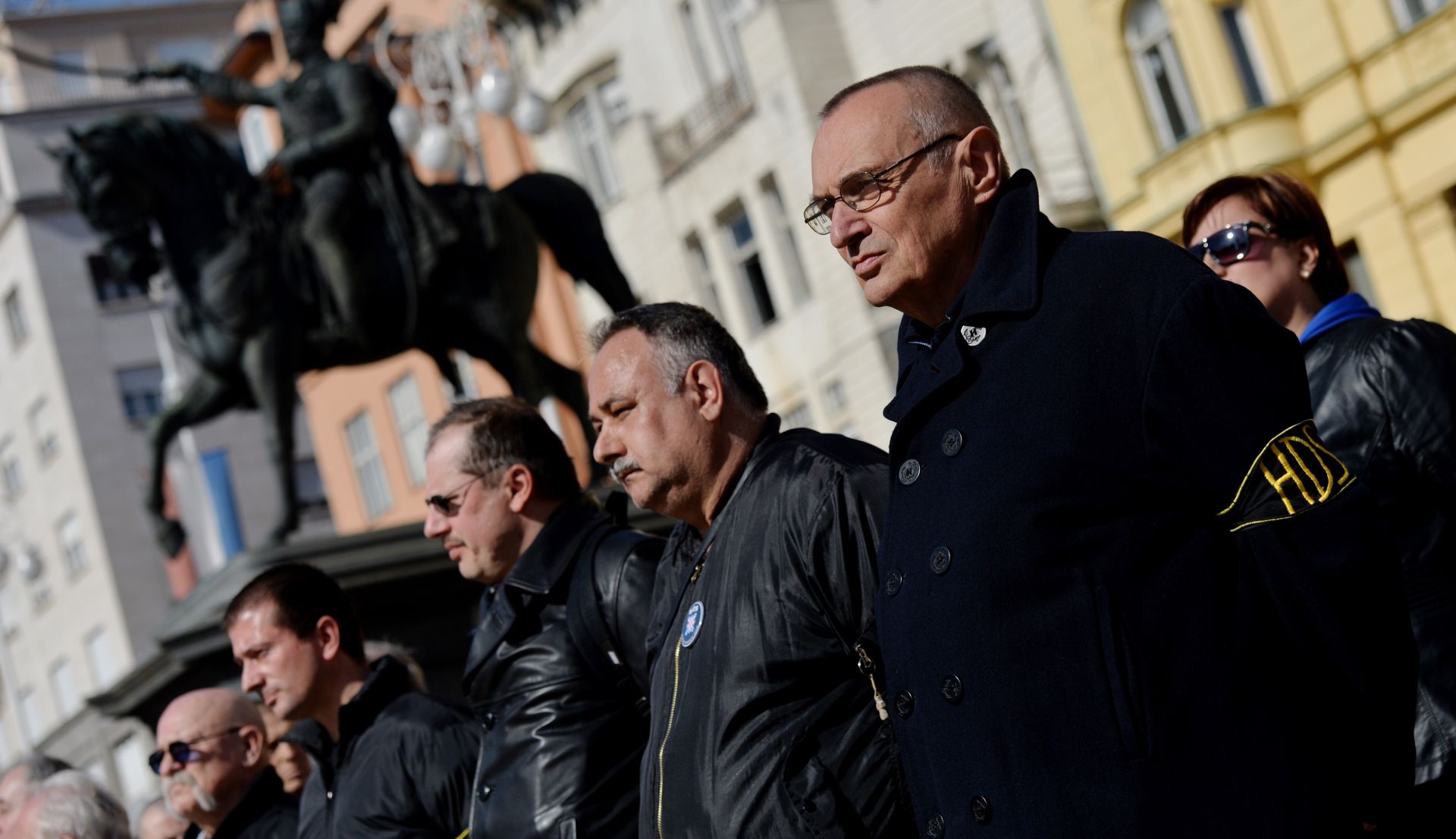 26.02.2017., Zagreb - Prosvjed HSP AS protiv stanja u drzavi i prisega domovini te javna podrska Donaldu Trumpu, uz postrojavanje novih casnika Hrvatskih domoljubnih snaga. Photo: Marko Lukunic/PIXSELL