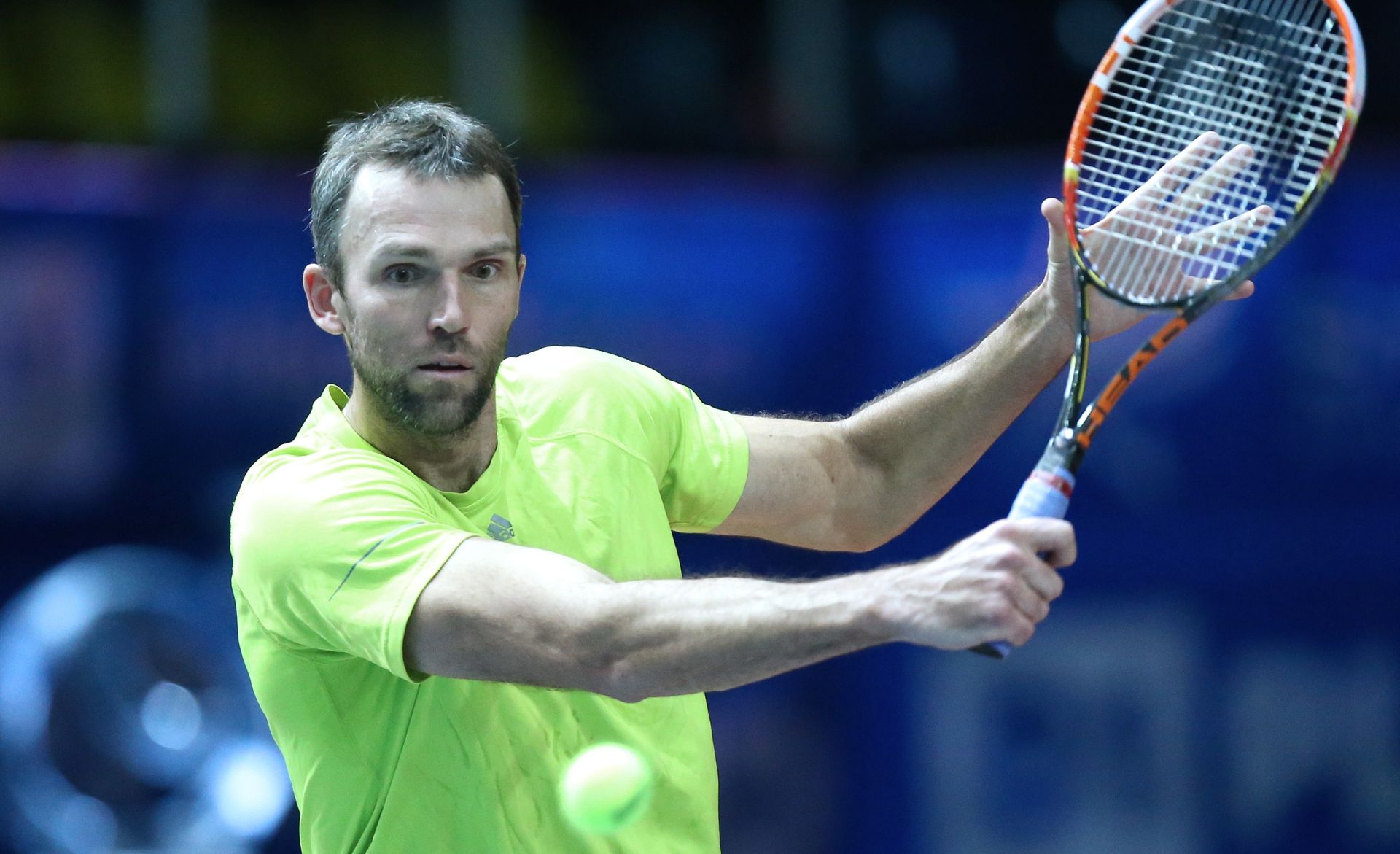 04.02.2015., Dom sportova, Zagreb - 10. ATP turnir PBZ Zagreb Indoors 2015, 2 kolo. Ivo Karlovic (CRO) - Marcos Baghdatis (CYP). Photo: Sanjin Strukic/PIXSELL