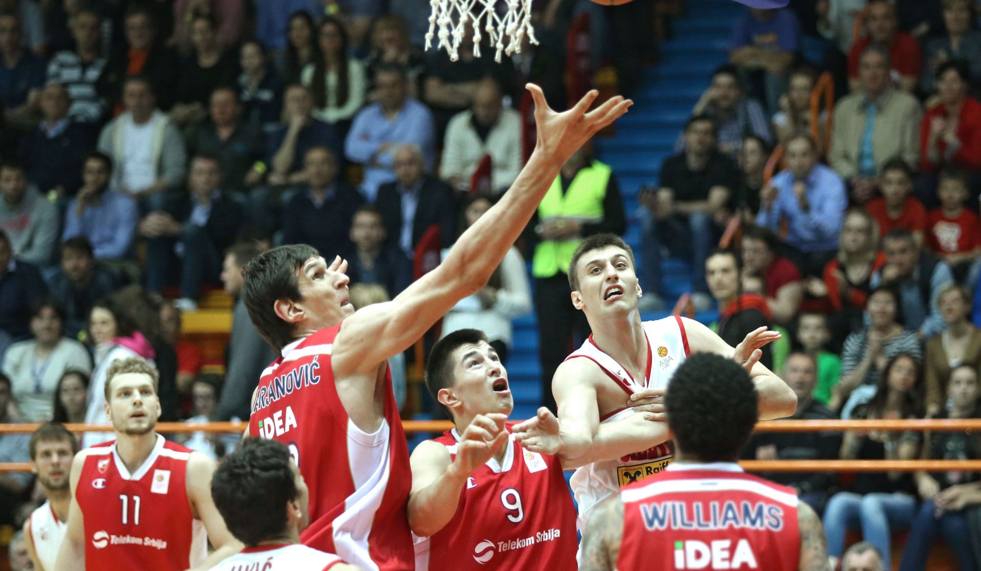 29.04.2015., Dom sportova, Zagreb - ABA liga, treca utakmica finala, KK Cedevita - KK Crvena zvezda. Boban Marjanovic, Luka Mitrovic. Photo: Sanjin Strukic/PIXSELL