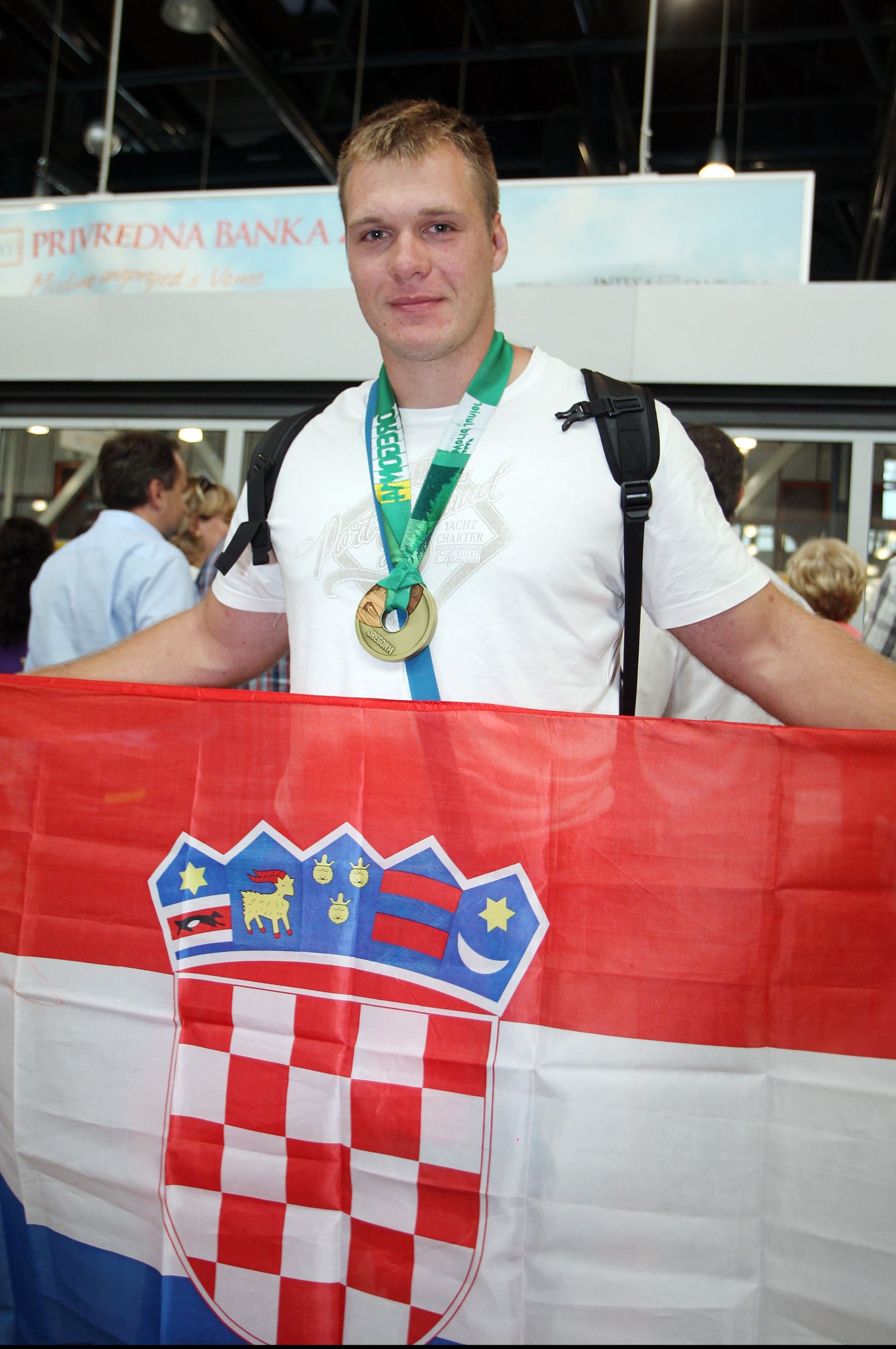 Martin Markovic, juniorski prvak svijeta u bacanju diska, i Sare Kolak, osvajacice broncane medalje u bacanju koplja. 
Photo: Goran Jakus/PIXSELL