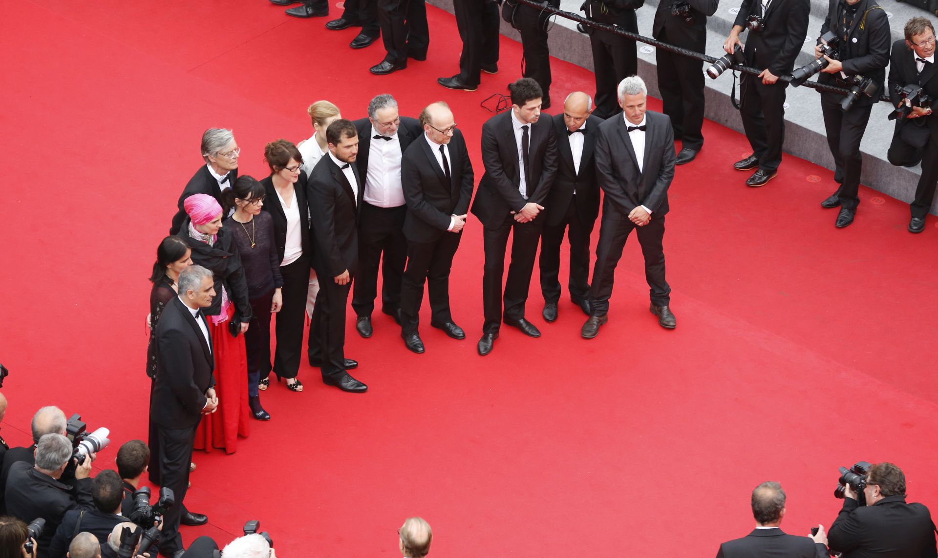 CANNES, FRANCE - MAY 22:  Teresa Villaverde, Aida Begic, Ursula Meier, Francois Schuiten, Isild Le Besco Kamen Kalev, Jean-Michel Frodon , Luis da Matta Almeida, Vladimir Perisic, Vincenzo Marr and Marc Recha attend the "Les Ponts De Sarajevo" premiere during the 67th Annual Cannes Film Festival on May 22, 2014 in Cannes, France.  (Photo by Pool/Getty Images)