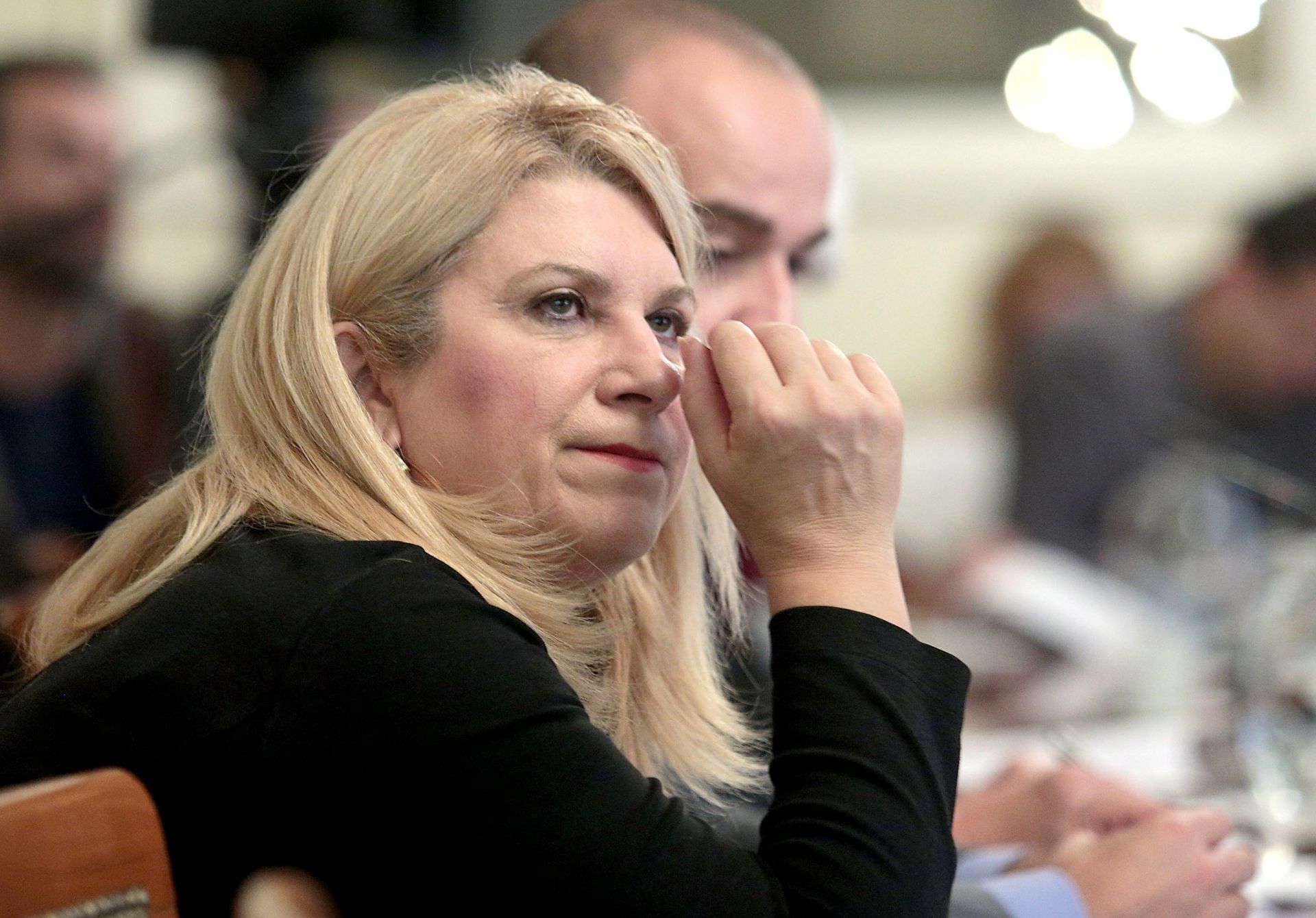 20.11.2014., Zagreb - U Saboru je odrzan okrugli stol s temom "Proracun i fiskalna politika u sljedece tri godine - gdje je izlaz?" u organizaciji nezavisne zastupnice Martine Dalic. Vesna Skare Ozbolt. 
Photo: Patrik Macek/PIXSELL