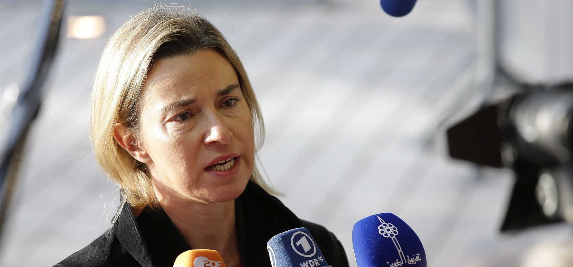 epa04974559 High Representative of the EU for Foreign Affairs and Security Policy Federica Mogherini arrives for a Foreign Affairs Ministers Meeting in Luxembourg, 12 October 2015. Ministers will discuss the latest developments in Syria and also exchange views on the external aspects of migration policy.  EPA/JULIEN WARNAND