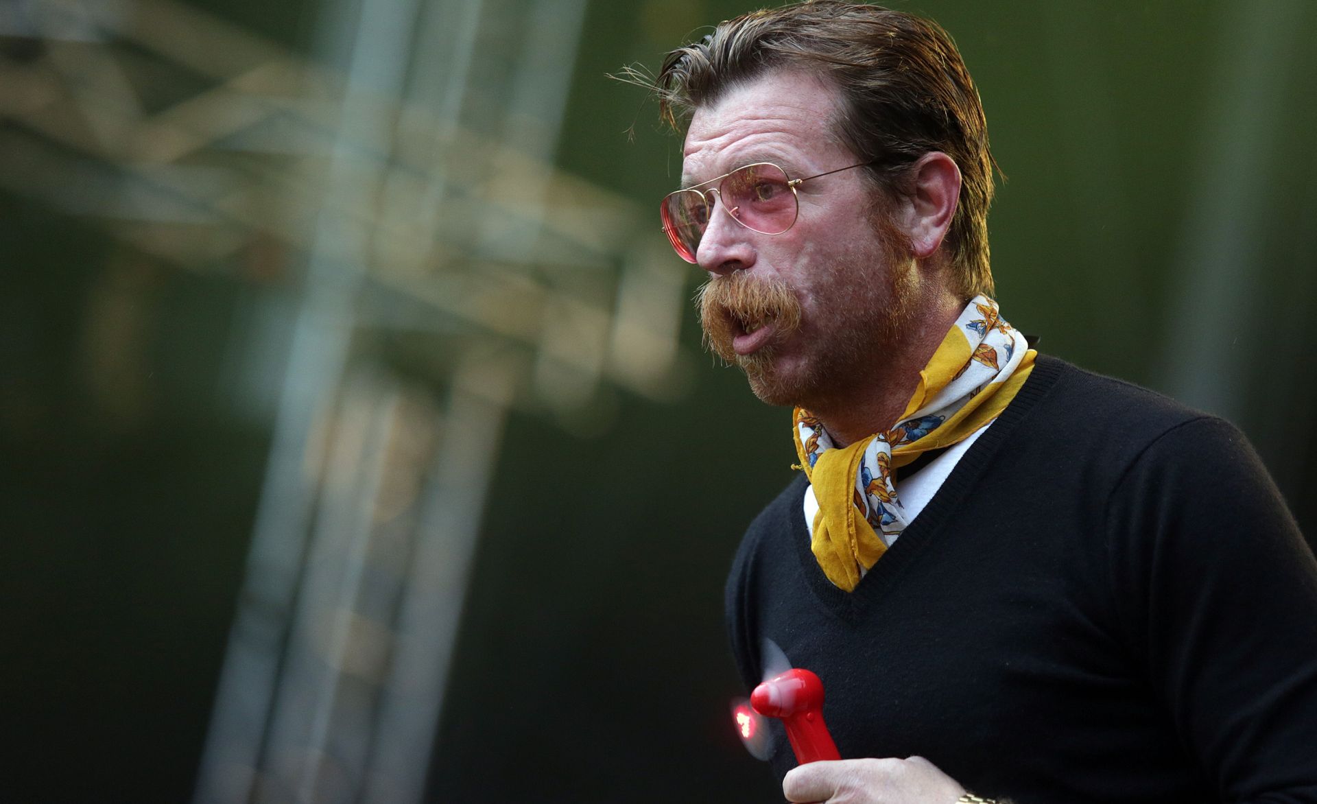 23.06.2015., Jarun, Zagreb - Druga vecer 10. INmusic festivala, najveceg open-air festivala u Hrvatskoj na kojem nastupaju svjetski poznati izvodjaci. Koncert stoner-rock benda Eagles of Death Metal. Jesse Hughes. 
Photo: Borna Filic/PIXSELL