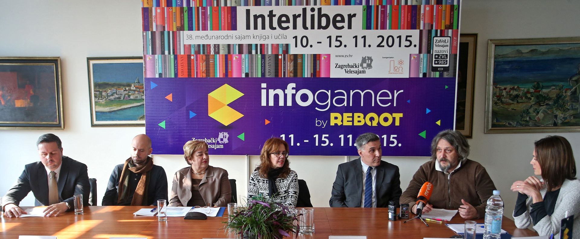 05.11.2015., Zagreb, Zagrebacki Velesajam - Konferencija za novinare povodom odrzavanja sajmova Interliber i Infogamer by Reboot.
Bojan Markov, Damir Djurovic, Slavica Lakic, Marina Pakovic, Zoran Usuric, Miso Nejamsic.
Photo: Igor Kralj/PIXSELL