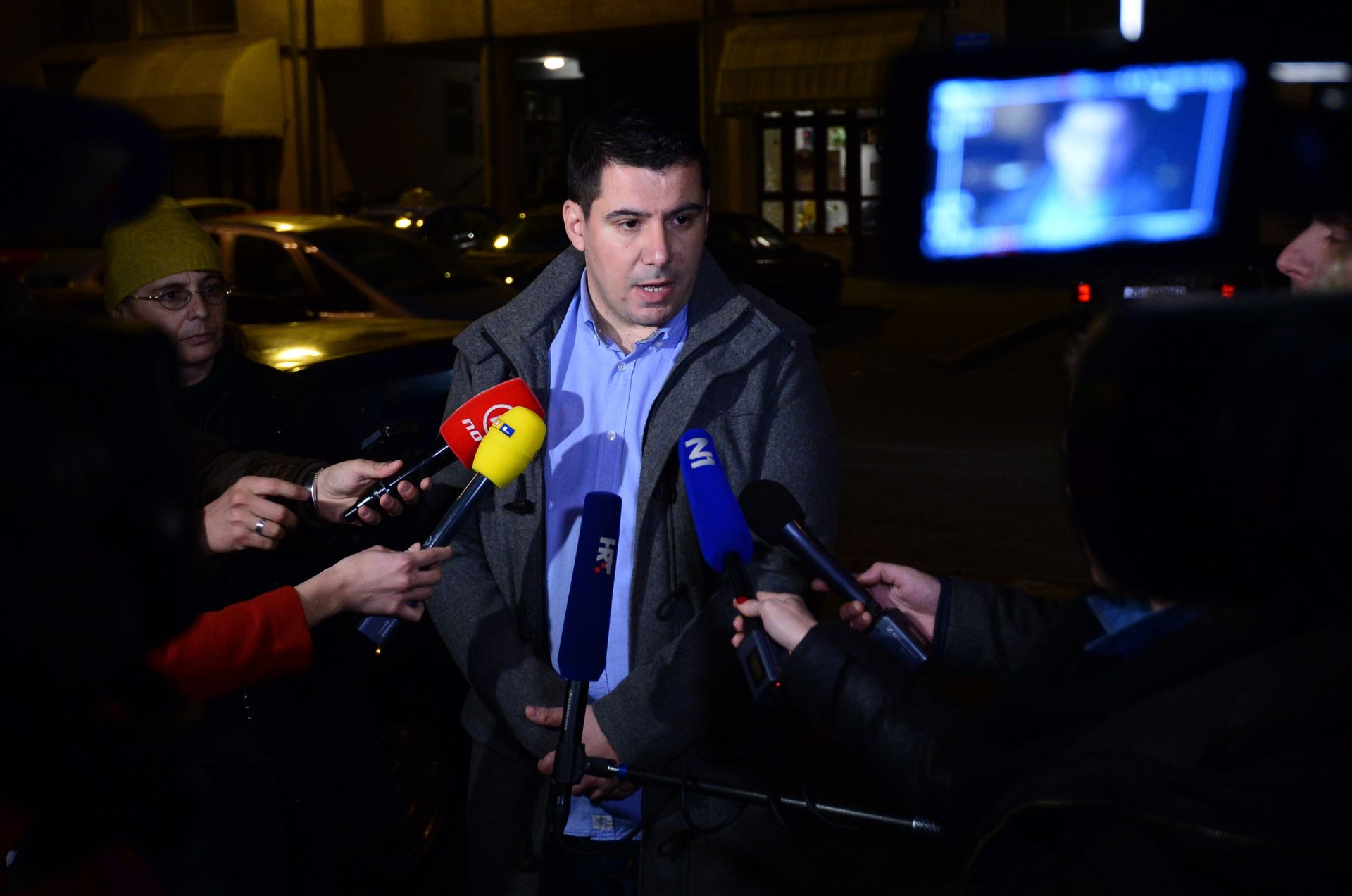 14.12.2015., Zagreb -  Glasnogovornik MOSTA-a Nikola Grmoja, odrzao konferenciju za medije u zagrebackom naselju Stenjevac. 
Photo: Marko Prpic/PIXSELL