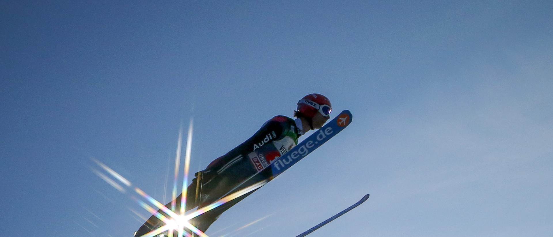 epa05083410 Andreas Wank of Germany soars through the air at the first round during the first stage of the Four Hills ski jumping tournament in Oberstdorf, Germany, 29 December 2015.  EPA/FREDRIK VON ERICHSEN