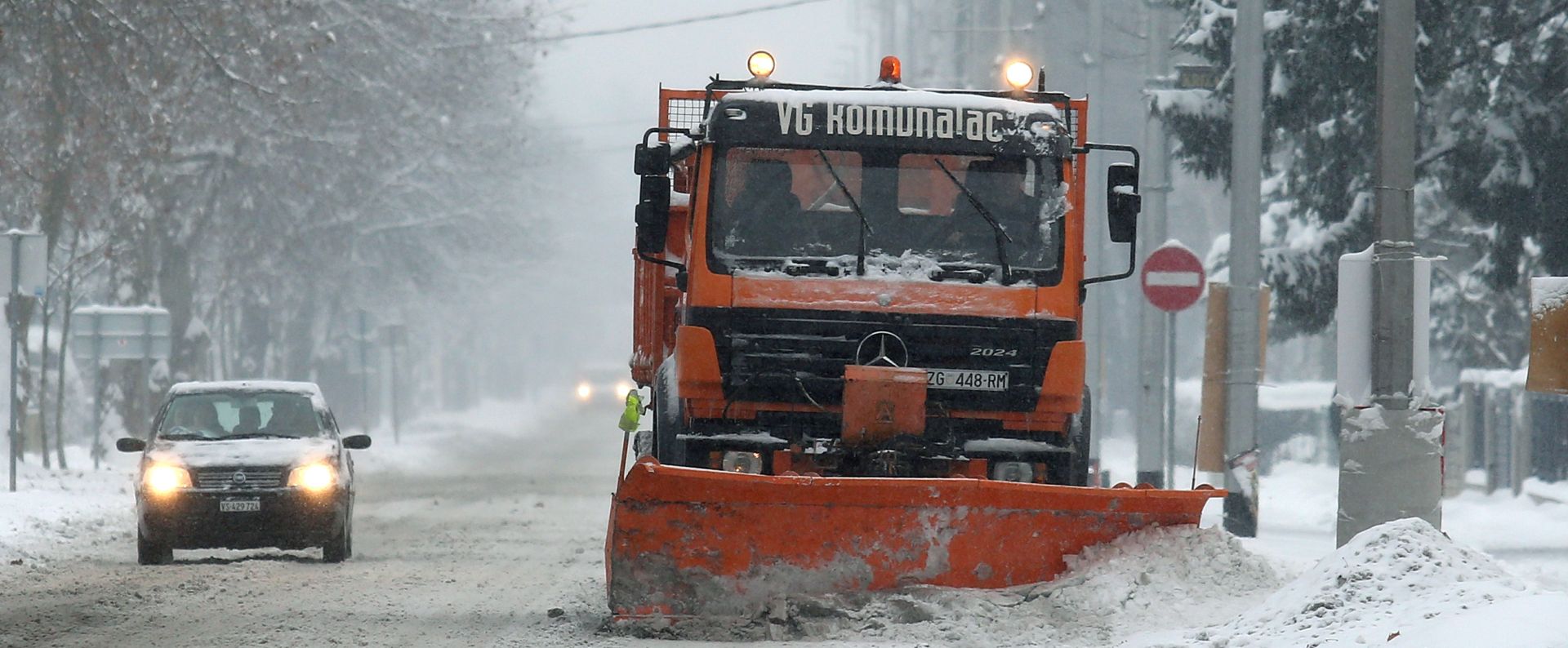 03.01.2016., Velika Gorica - Snijeg prekrio gradske ulice.
Photo: Goran Jakus/PIXSELL