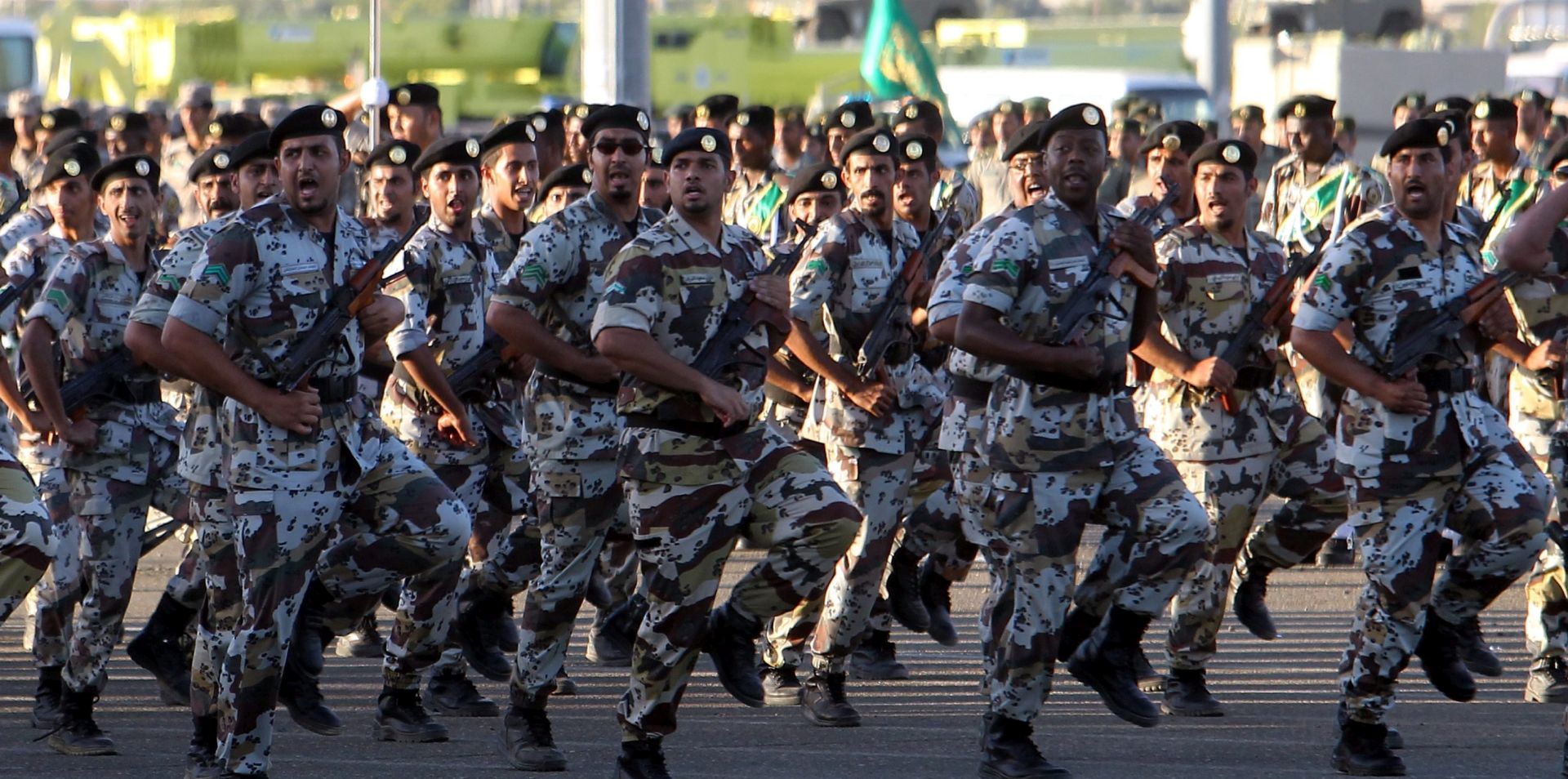 epa05143524 (FILE) A file photo dated 01 November 2011 shows Saudi Arabia's Armed Forces presenting their skills during a military parade ahead of the Muslim's Hajj Pilgrimage, near Mecca, Saudi Arabia. Saudi Arabia is ready to take part in any ground operation in Syria as part of the international alliance, privately-owned Saudi al-Arabiya TV reports on 04 Februarty 2016, citing Brigadier Ahmmed Asiri, a Defence Minister advisor.  EPA/AMEL PAIN
