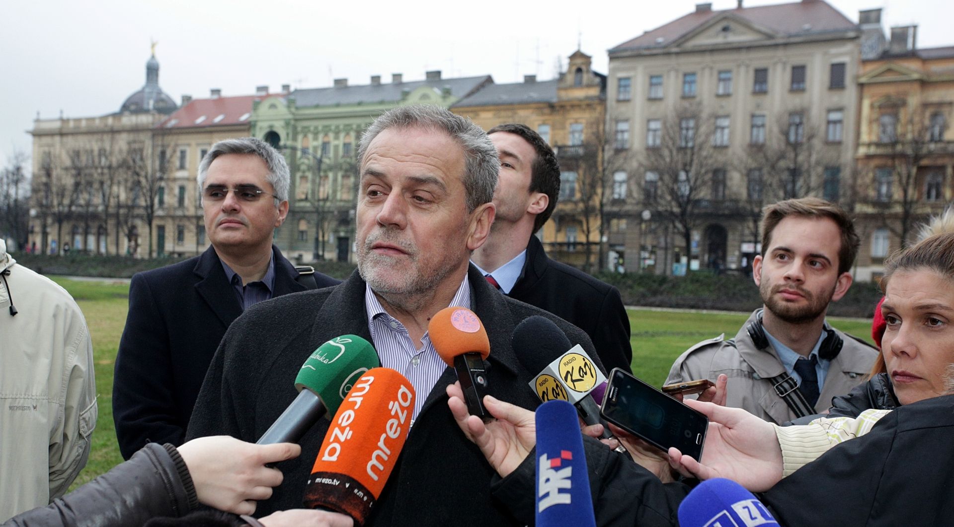 19.02.2016., Zagreb - Gradonacelnik Milan Bandic otvorio radove na uredjenju Trga kralja Tomislava. Photo: Zarko Basic/PIXSELL