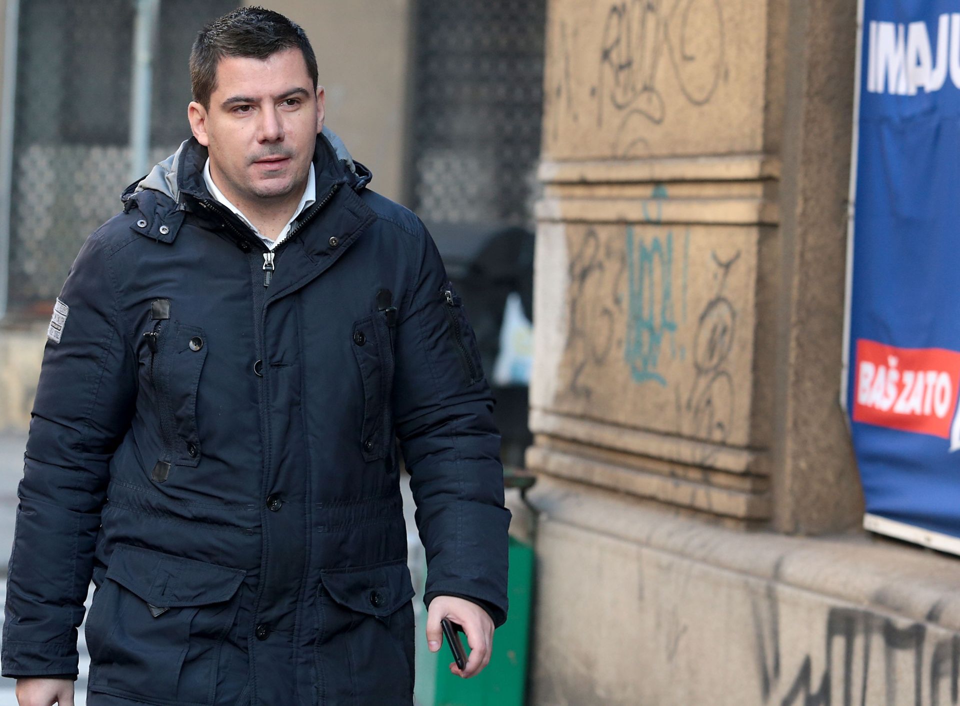 11.12.2015., Zagreb - U sjedistu stanke odrzana je jos jedna sjednica Nacionalnog vijeca Mosta nezavisnih lista. Prije pocetka sjednice Nikola Grmoja dao je izjavu za medije. 
Photo: Patrik Macek/PIXSELL