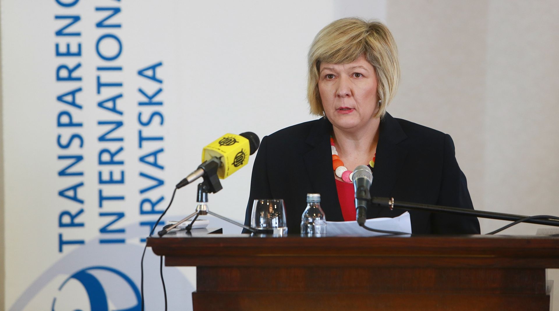 27.01.2016., Zagreb - hotel Westin, Transparency International Hrvatska (TIH) na konferenciji za novinare predstavlja Indeks percepcije korupcije 2015. Davorka Budimir. 
Photo: Dalibor Urukalovic/PIXSELL