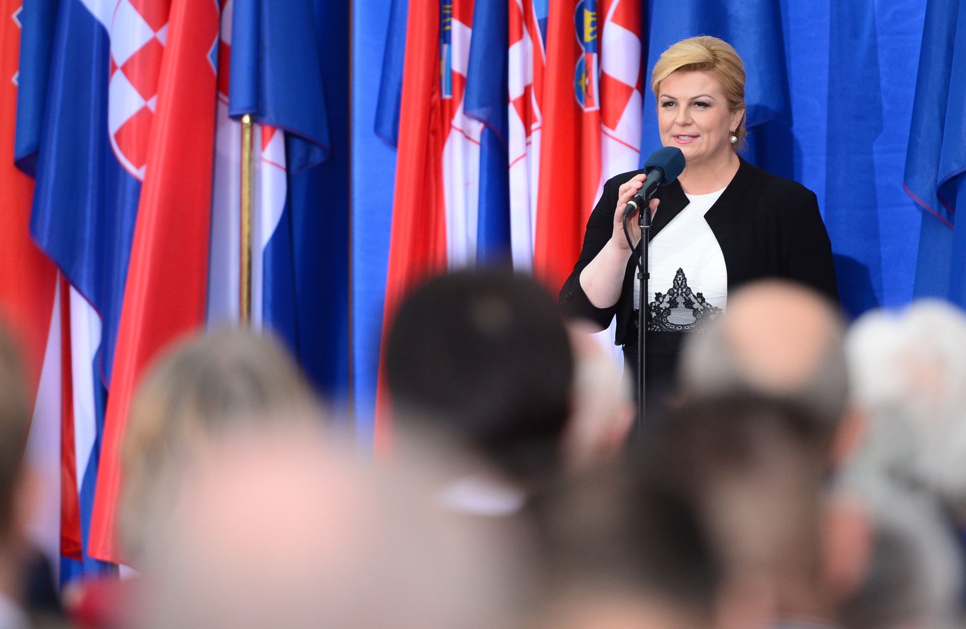 25.06.2016., Zagreb - Svecani prijem u prigodi obiljezavanja Dana drzavnosti Republike Hrvatske u Uredu predsjednice Republike Hrvatske. Kolinda Grabar Kitarovic.
Photo: Marko Prpic/PIXSELL