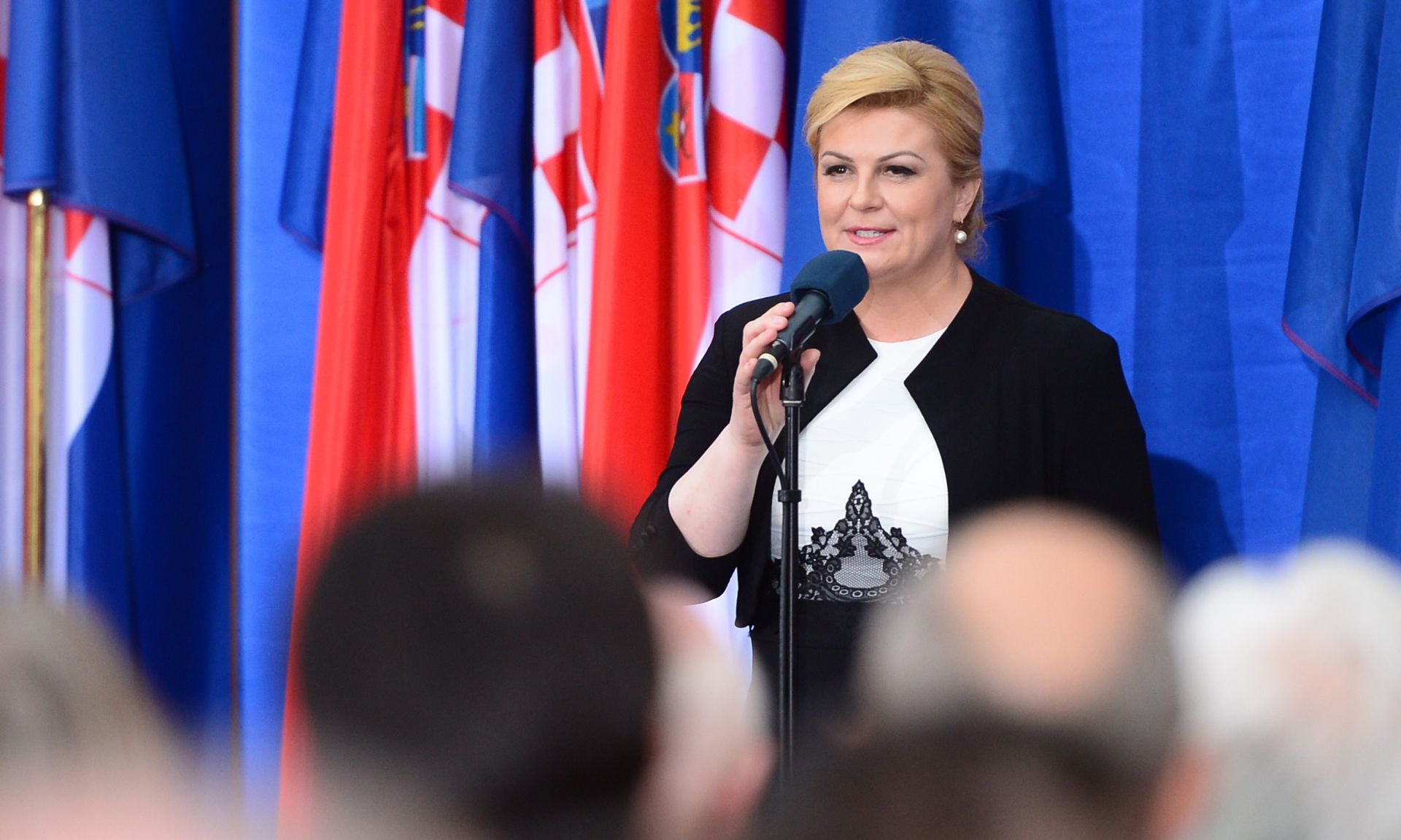 25.06.2016., Zagreb - Svecani prijem u prigodi obiljezavanja Dana drzavnosti Republike Hrvatske u Uredu predsjednice Republike Hrvatske. Kolinda Grabar Kitarovic.
Photo: Marko Prpic/PIXSELL