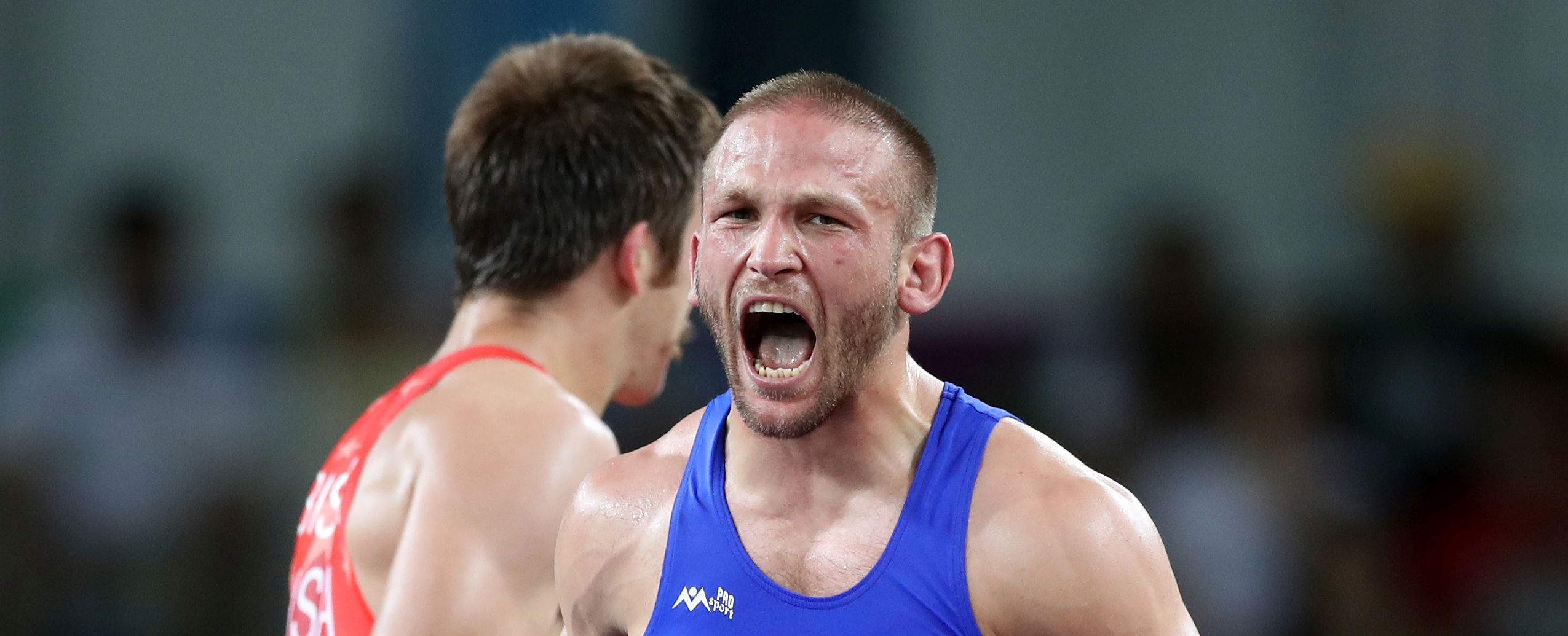 Rio de Janeiro, 14.08.2016 - Jedini hrvatski predstavnik na olimpijskim igrama u hrvanju Boo Starèeviæ stigao je korak do medalje plasiravi se u polufinale kategorije do 75 kilograma grèko-rimskim stilom. Nakon to je u 1. kolu pobijedio trostrukog svjetskog prvaka Turèina Selcuka Cebija 2-1, 27-godinji èlan zagrebaèkog Metalca je u èetvrtfinalu pobijedio Amerikanca Andrewa Thomasa Biseka sa 2-0.
foto HINA/ Damir SENÈAR /ds