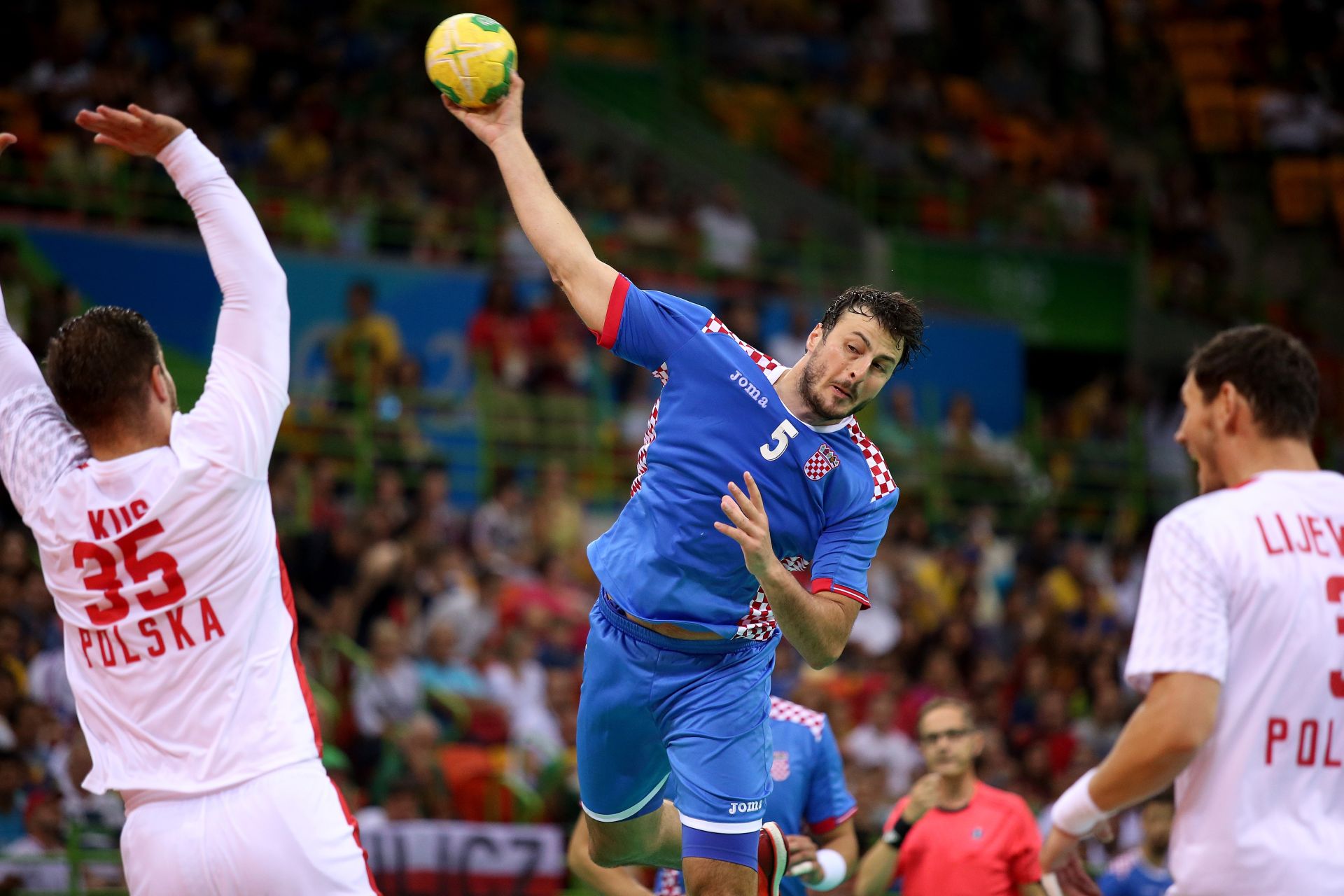 17.08.2016., Rio de Janeiro - Olimpijske igre Rio 2016. Rukometna utakmica, cetvrtfinale Hrvatska - Poljska.  Domagoj Duvnjak; .
Photo: Igor Kralj/PIXSELL