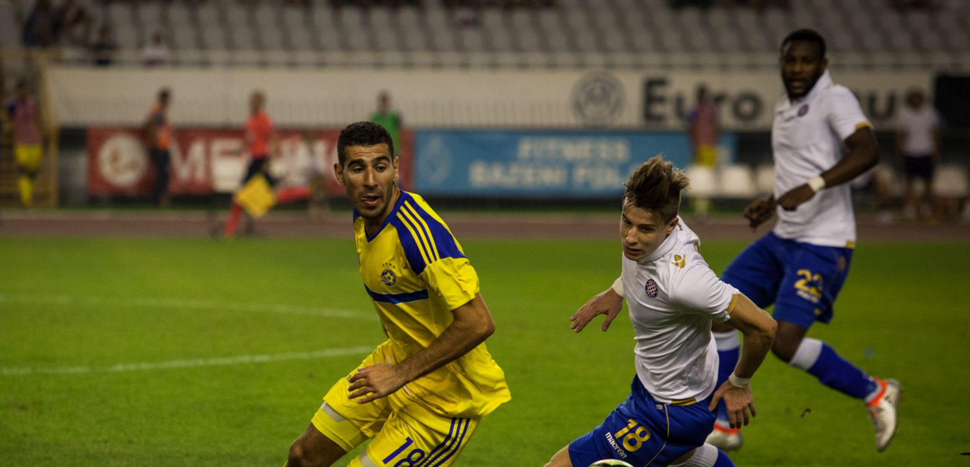 Split, 250816.
Uzvratna utakmica play-offa Hajduk protiv izraelskog Maccabi Tel Aviv koja se igra na stadionu Poljud.
Foto: HINA/ Milan ŠABIĆ