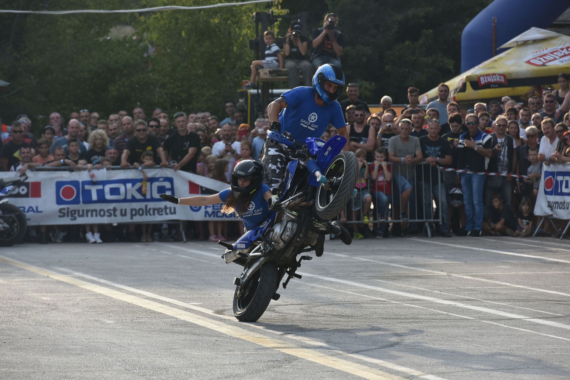 03.09.2016., Pula - u sklopu  22. Croatia bike weeka Dejan Spoljar izvodio je s motociklom vratolomije kojima je odusevio okupljene.
Photo: Dusko Marusic/PIXSELL
