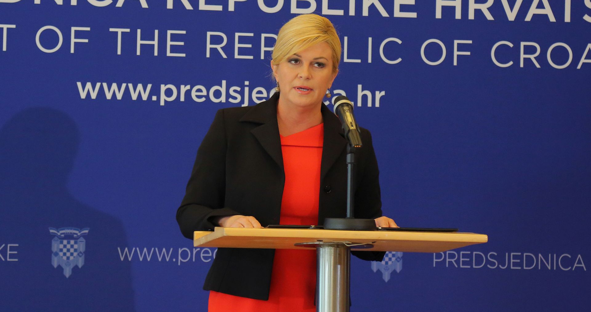 Zagreb, 12.09.2016 - Obračanje predsjednice Republike Kolinde Grabar Kitarović,nakon potpunih rezultata glasovanja na prijevremenim parlamentarnim izborima.foto HINA/Tomislav PAVLEK/ik