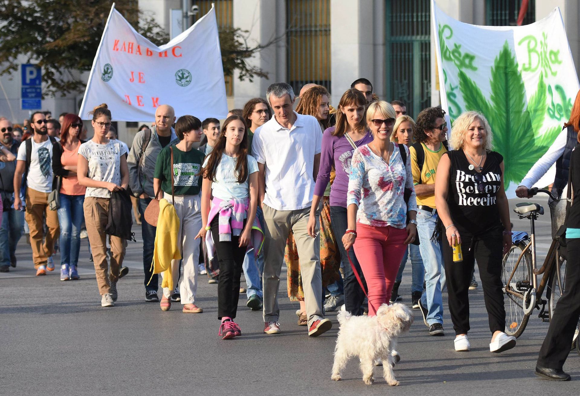Novi Sad, 24. rujna 2016. - Oko 500 graðana u subotu je proetalo ulicama Novog Sada u znak potpore legalizaciji uporabe kanabisa u medicinske svrhe, javili su novosadski portal 021 i Radio televizija Vojvodine (RTV).
foto HINA / Dragan GOJIÆ / BETAPHOTO / mm