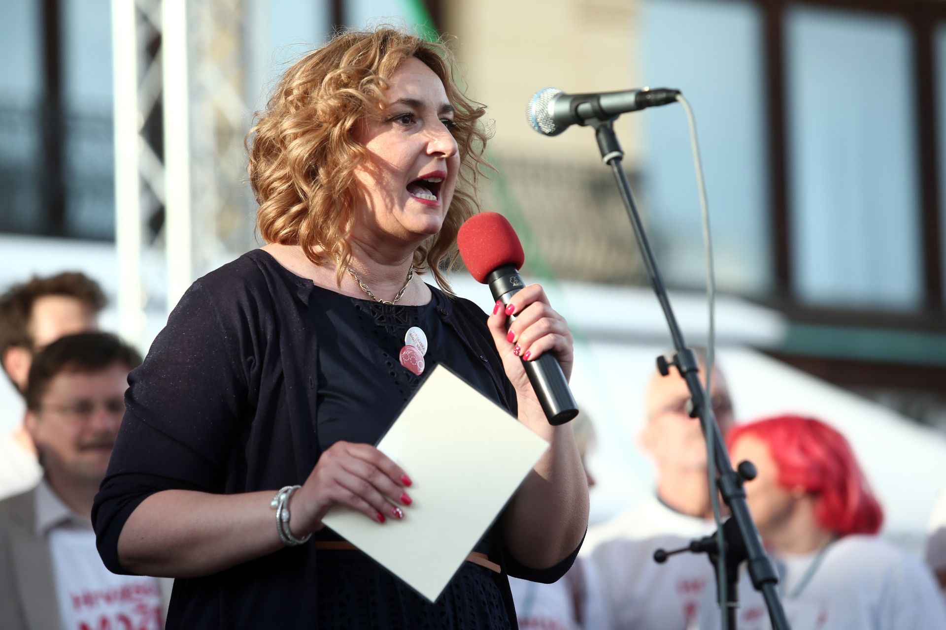 01.06.2016., Zagreb - Prosvjed podrske Cjelovitoj kurikularnoj reformi na Trgu bana Josipa Jelacica u organizaciji inicijative Hrvatska moze bolje koja okuplja vise od 250 razlicitih udruga, sindikata, ucitelje i uciteljice te pojedince. Prosvjedom zele poslati poruku da je obrazovanje prioritet hrvatskog drustva. Sanja Sprem.
Photo: Sanjin Strukic/PIXSELL