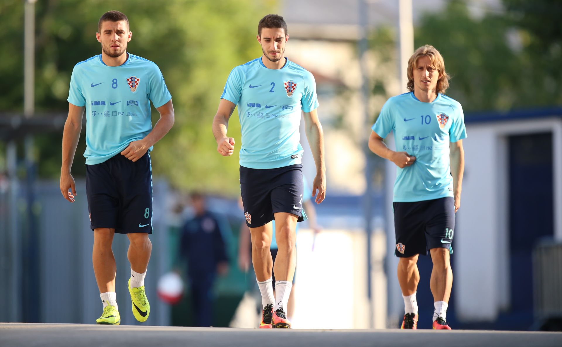 03.09.2016., Zagreb, Stadion Maksimir-Trening Hrvatske nogometne reprezentacije pred kvalifikacijsku utakmicu za svjetsko prvenstvo u Rusiji s Turskom. Mateo Kovacic, Sime Vrsaljko, Luka Modric .
Photo: Igor Soban/PIXSELL