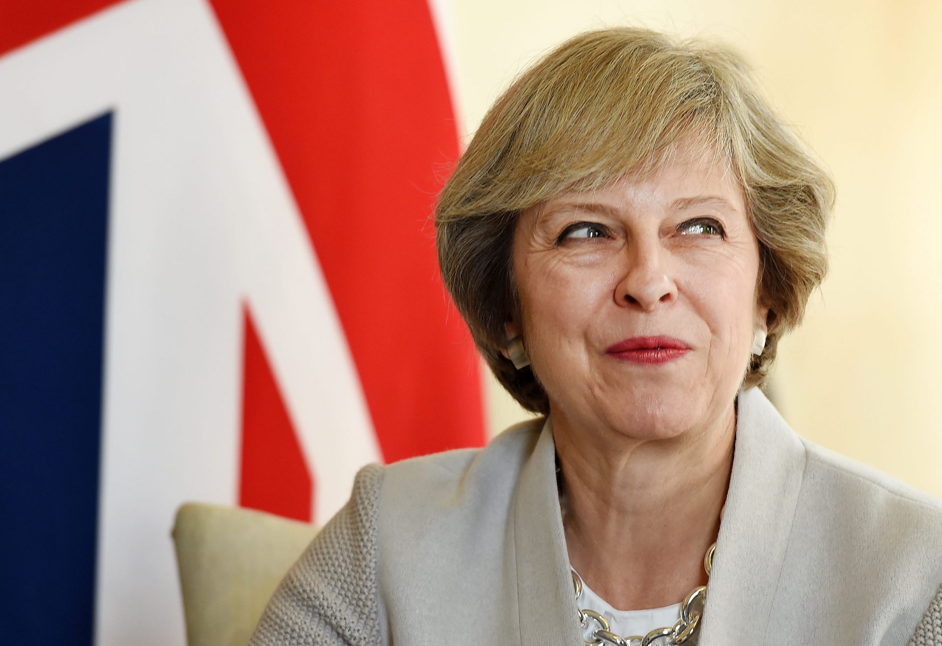 epa05540880 British Prime Minister Theresa May attends a meeting with Sheikh Tamim bin Hamad Al Thani, (not pictured) the Emir of Qatar, at 10 Downing Street in London, Britain, 15 September 2016.  The British government has approved the new nuclear plant at Hinkley Point in Somerset. It is to be built by state-owned energy giants French EDF, who shall get a guaranteed price per megawatt, and China's CGN financed by the French and Chinese governments.  EPA/ANDY RAIN