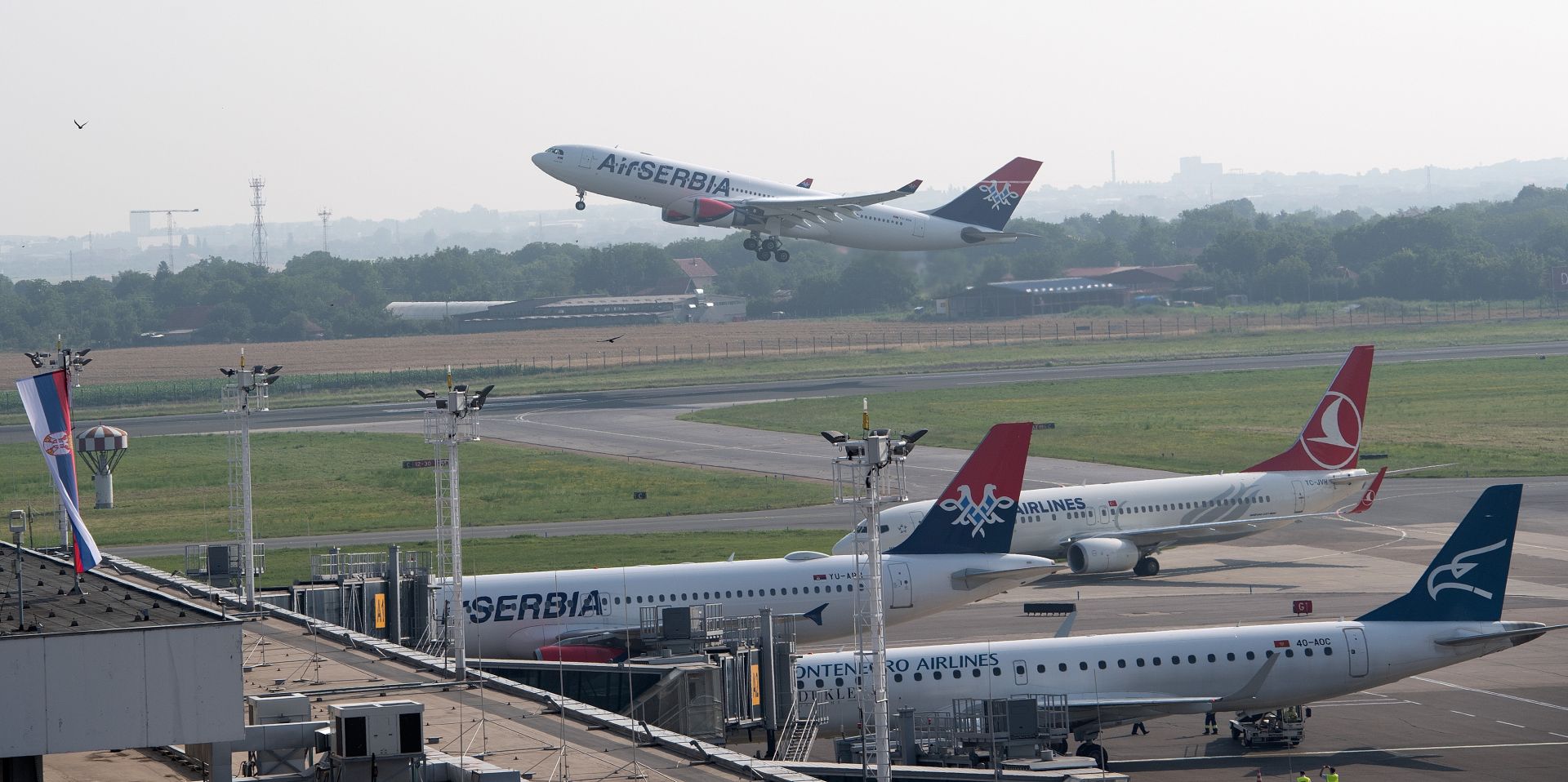 23.06.2016., Beograd, Srbija - Zrakoplov Airbus 330 srpske kompanije Air Serbia poletio je na prvi interkontinentalni let iz Beograda za New York s  beogradskog aerodroma  Nikola Tesla. Photo: Srdjan Ilic/PIXSELL