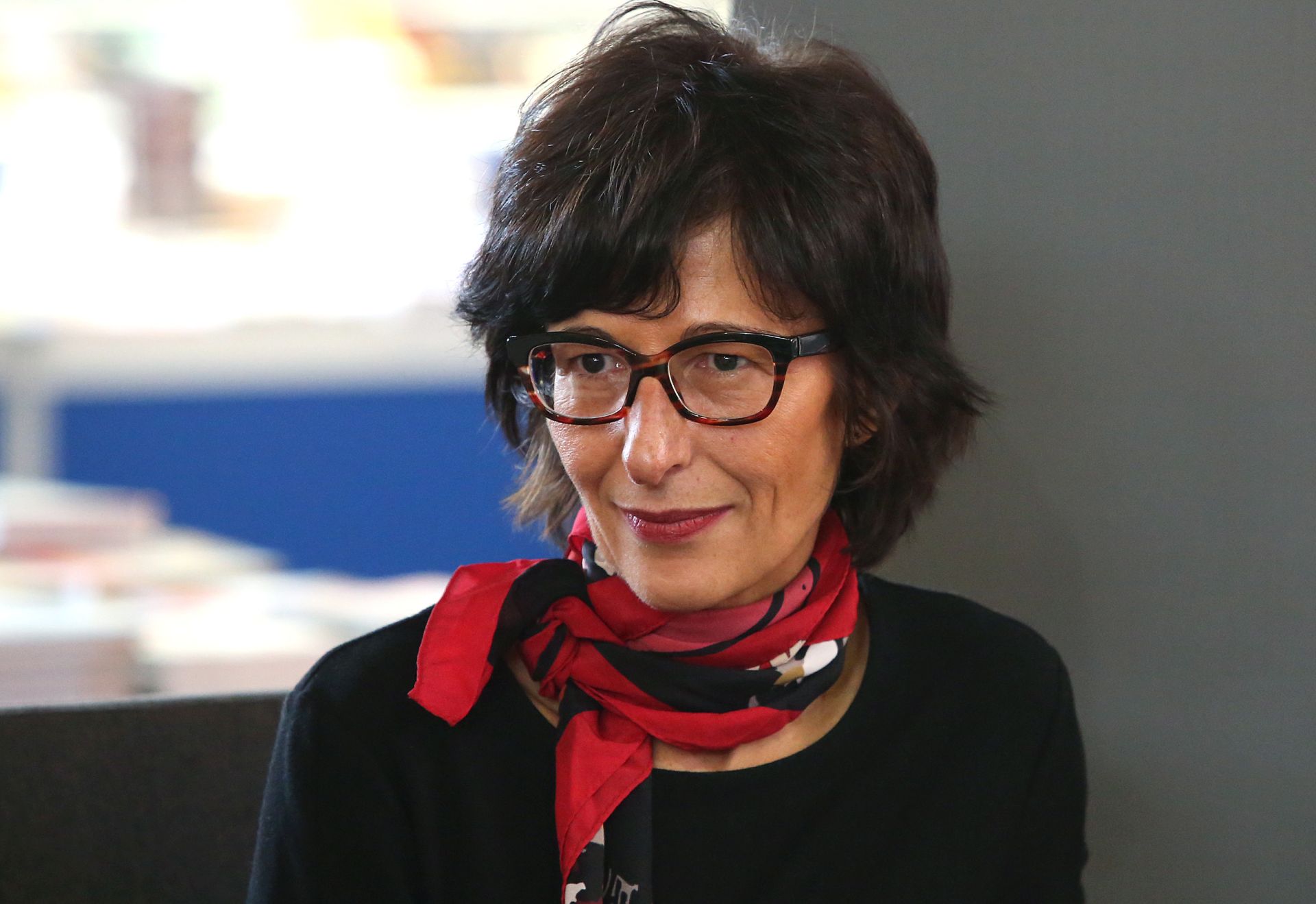 Zagreb, 11.11.2014. - Florence Hartmann predstavila je na Interliberu knjigu "Zvidaèi". 37. meðunarodni sajam knjiga i uèila Interliber odrava se na Zagrebaèkom velesajmu od 11. do 16. studenog.
foto HINA/ Lana SLIVAR DOMINIÆ/ lsd