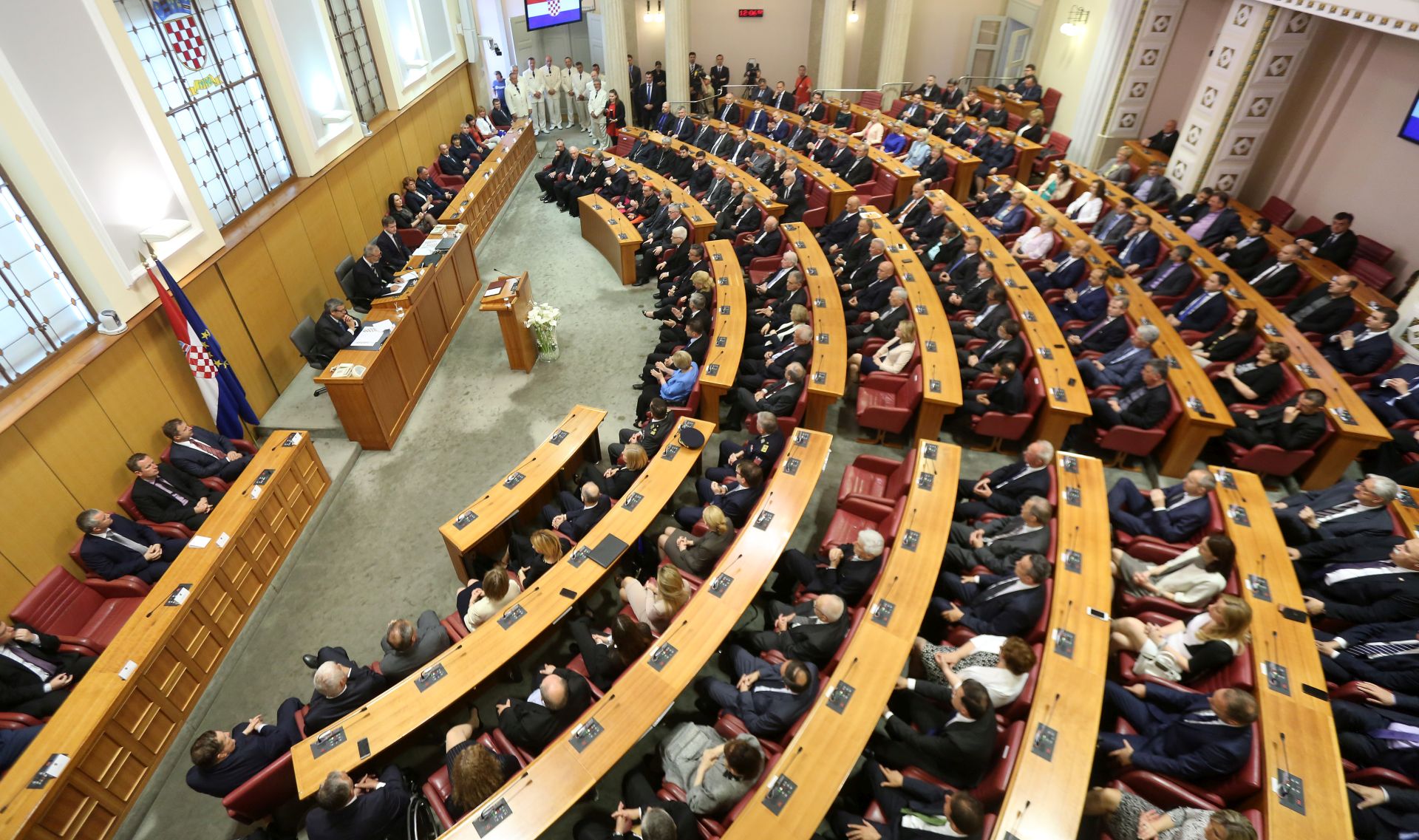 Zagreb, 30.05.2016 - Sveèana sjednica Hrvatskog sabora povodom obiljeavanja Dana Hrvatskog sabora. Na fotografiji sabornica. 
foto HINA/ Daniel KASAP / dk