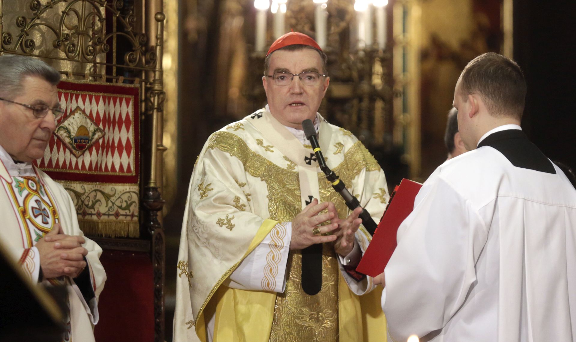 Zagreb, 25.12.2016. - Zagrebaèki nadbiskup kardinal Josip Bozaniæ predvodio je sveèano boiæno misno slavlje u zagrebaèkoj katedrali.
foto HINA/ Denis CERIÆ /dc