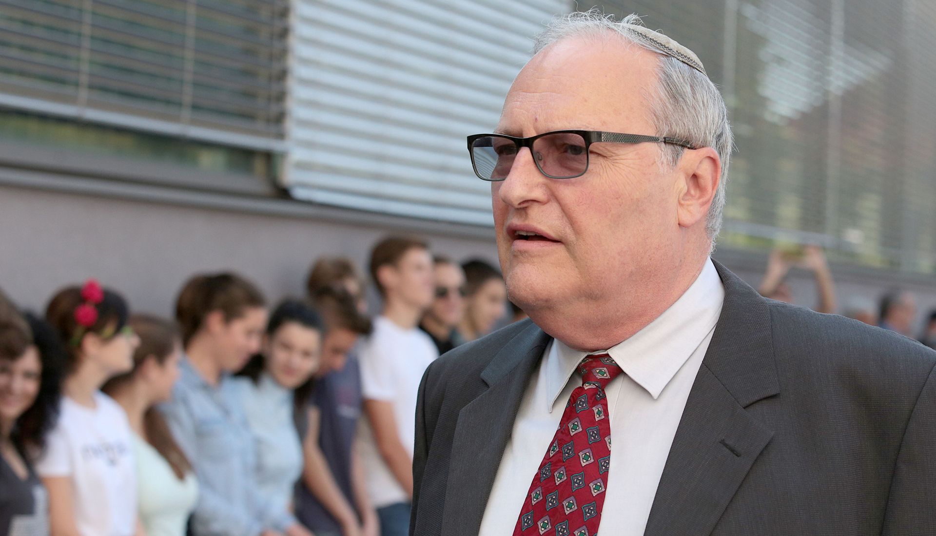 09.09.2016., Zagreb - Carigradski patrijarh Bartolomej I posjetio je danas Zagreb. U Srpskoj pravoslavnoj gimnaziji prisustvovao je simpoziju o Jasenovcu i zrtvama genocida. Dr. Efraim Zuroff. Photo: Patrik Macek/PIXSELL
