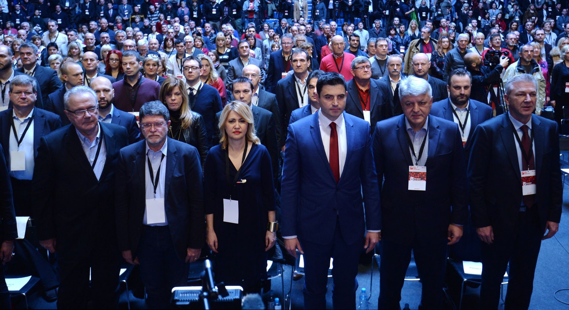 03.12.2016., KC Drazen Petrovic, Zagreb - Odrzana 14. Konvencija Socijaldemokratske partije Hrvatske na kojoj su se birali clanovi Glavnog odbora i Predsjednistva stranke. Tonino Picula, Milanka Opacic, Davor Bernardic, Zlatko Komadina, Ranko Ostojic. Photo: Marko Lukunic/PIXSELL
