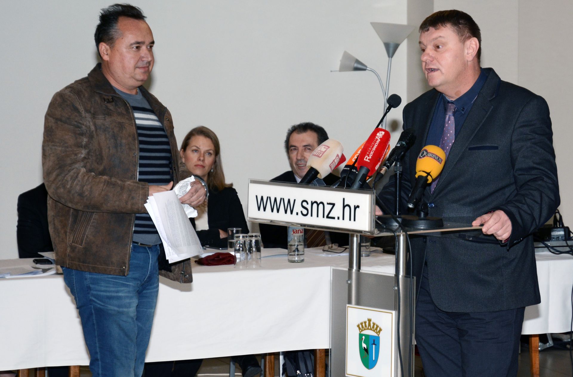 22.12.2016., Sisak - Odrzana je 21. sjednica Zupanijske skupstine Sisacko-moslavacke zupanije. 
Aktualni sat obiljezio je sukob Zeljka Solde sa zupanom Ziniciem i dozupanom iz redova srpske nacionalne manjine Borom Rkmanom. 
Photo: Nikola Cutuk/PIXSELL