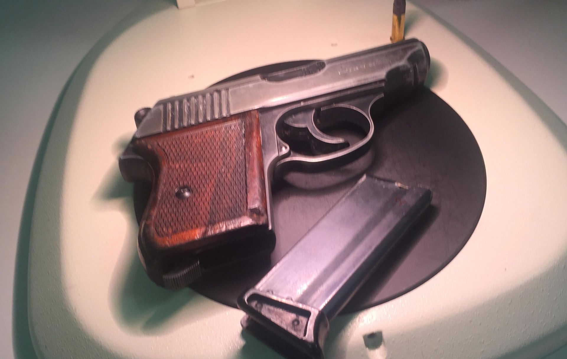 epa05697891 The weapon used by Anis Amri, an Erma Werke model ep552s .22 long rifle of German manufacture, displayed at a press conference, in Rome, Italy 04 January 2017. Italian forensic experts state that the weapon that Anis Amri used in Milan is the same which killed Polish truck driver in Berlin. Polish truck driver Lukasz Urban was found dead in a truck used in an attack on Christmas Market in Berlin, Germany on 19 December 2016. At least 12 people were killed and around 50 injured when suspected 24-year-old Tunisian Anis Amri, drove into a busy Christmas market. Amri was killed in a shootout between Italian police in Milan's Sesto San Giovanni neighborhood, on 23 December 2016.  EPA/STF