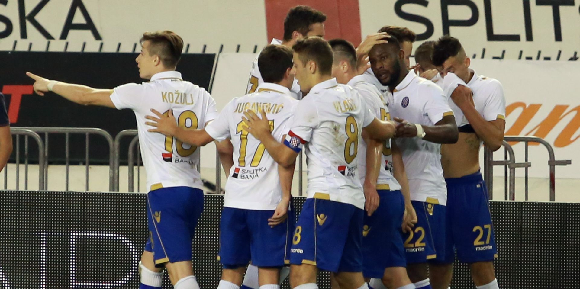 17.09.2016., Poljud, Split - 9. kolo MAXtv Prve lige, HNK Hajduk - Slaven Belupo. Slavlje hajdukovaca nakon pogotka SaidaSaida Ahmeda.
Photo: Miranda Cikotic/PIXSELL