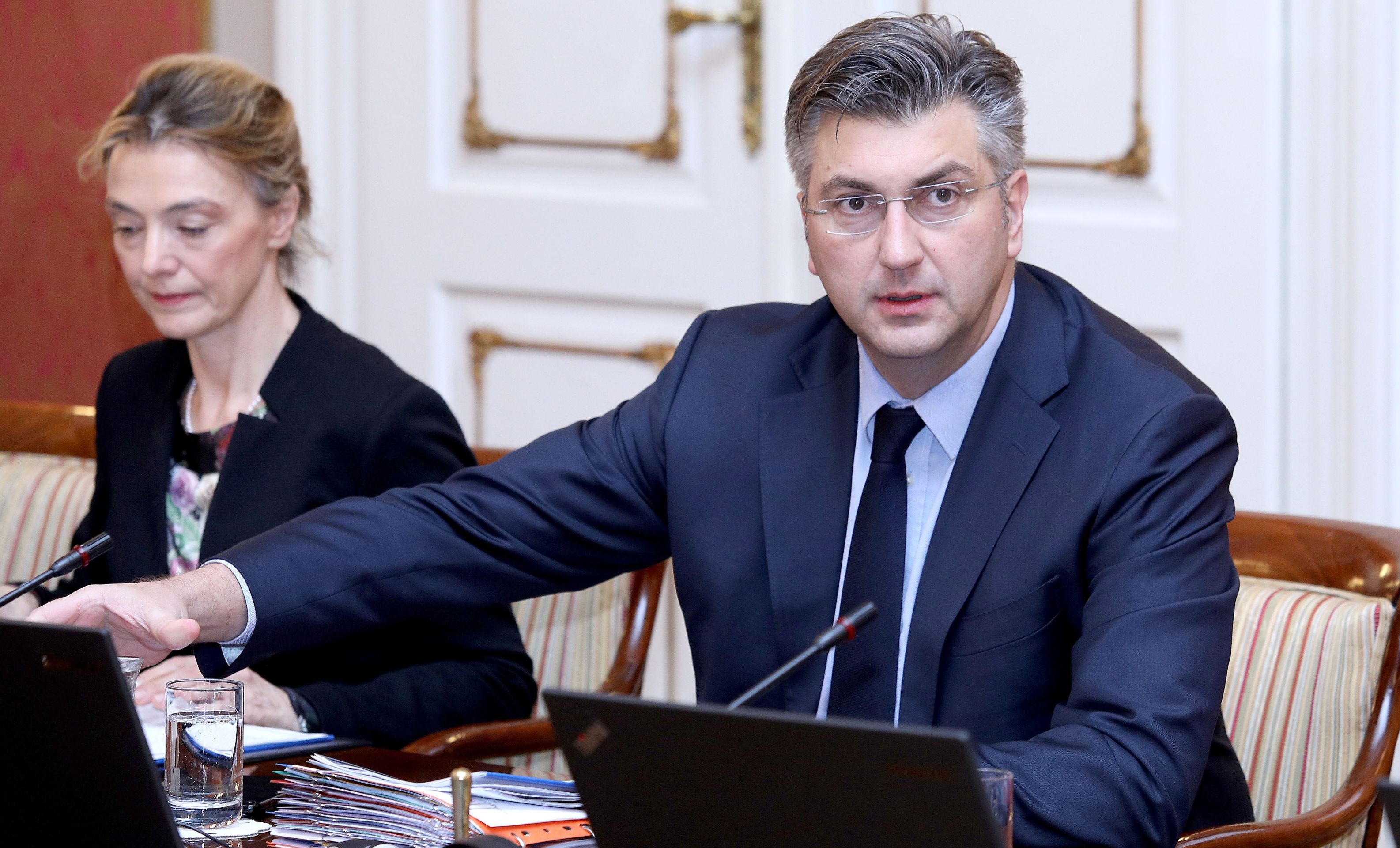 26.01.2017., Zagreb - Vlada RH je svoju 18. sjednicu pocela izvjescem o prvih 100 dana Vlade.  Andrej Plenkovic. 
Photo: Patrik Macek/PIXSELL