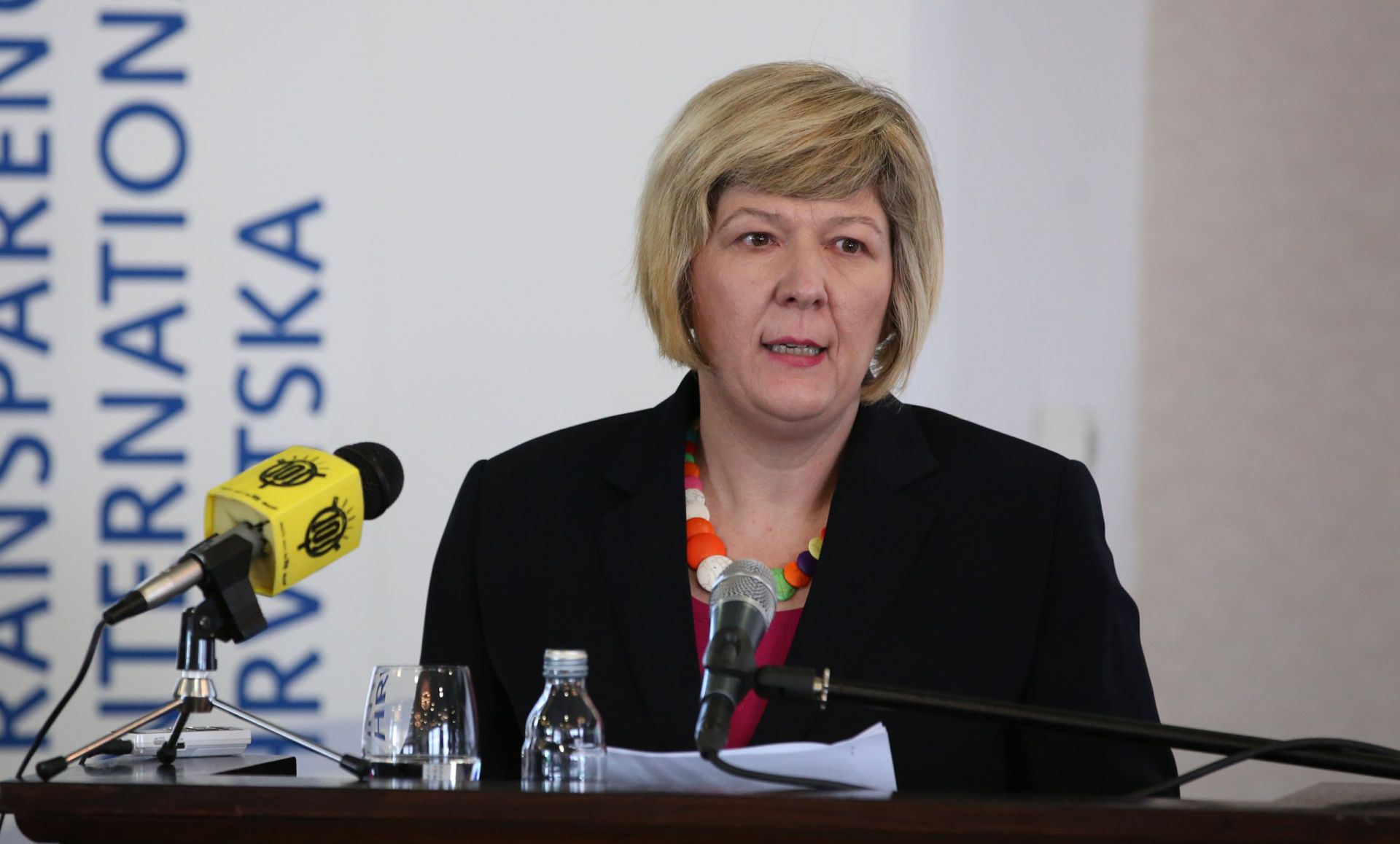 Zagreb, 26.01.2016. - Transparency International Hrvatska (TIH) na konferenciji za novinare predstavio Indeks percepcije korupcije 2015. Na fotografiji Davorka Budimir. 
foto HINA/ Lana SLIVAR DOMINIÆ/ lsd