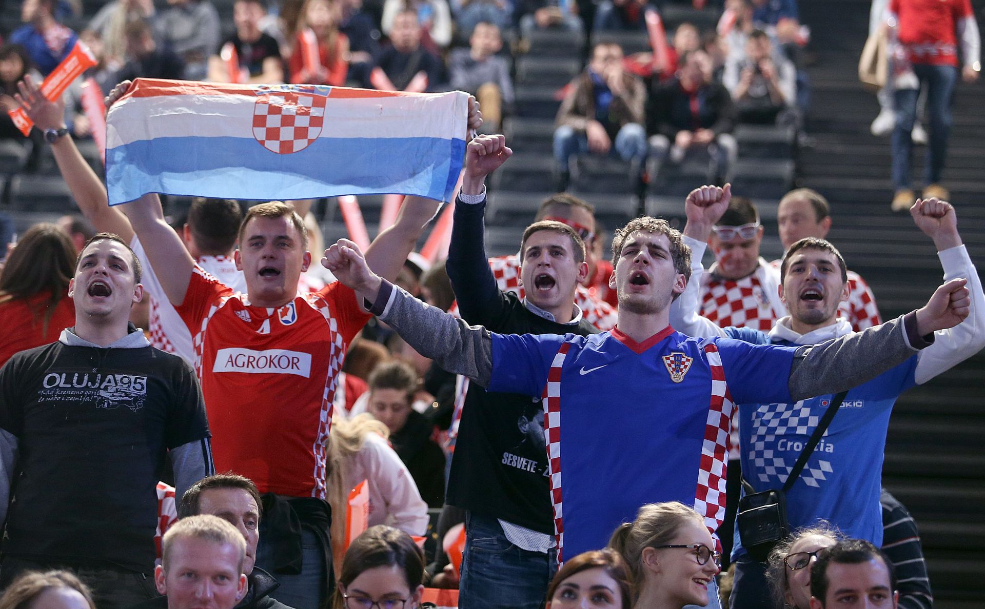 27.01.2017., AccorHotels Arena, Pariz, Francuska - 25. svjetsko prvenstvo u rukometu 2017., polufinale, Hrvatska - Norveska. Navijaci na tribinama iscekuju pocetak utakmice. 
Photo: Goran Stanzl/PIXSELL