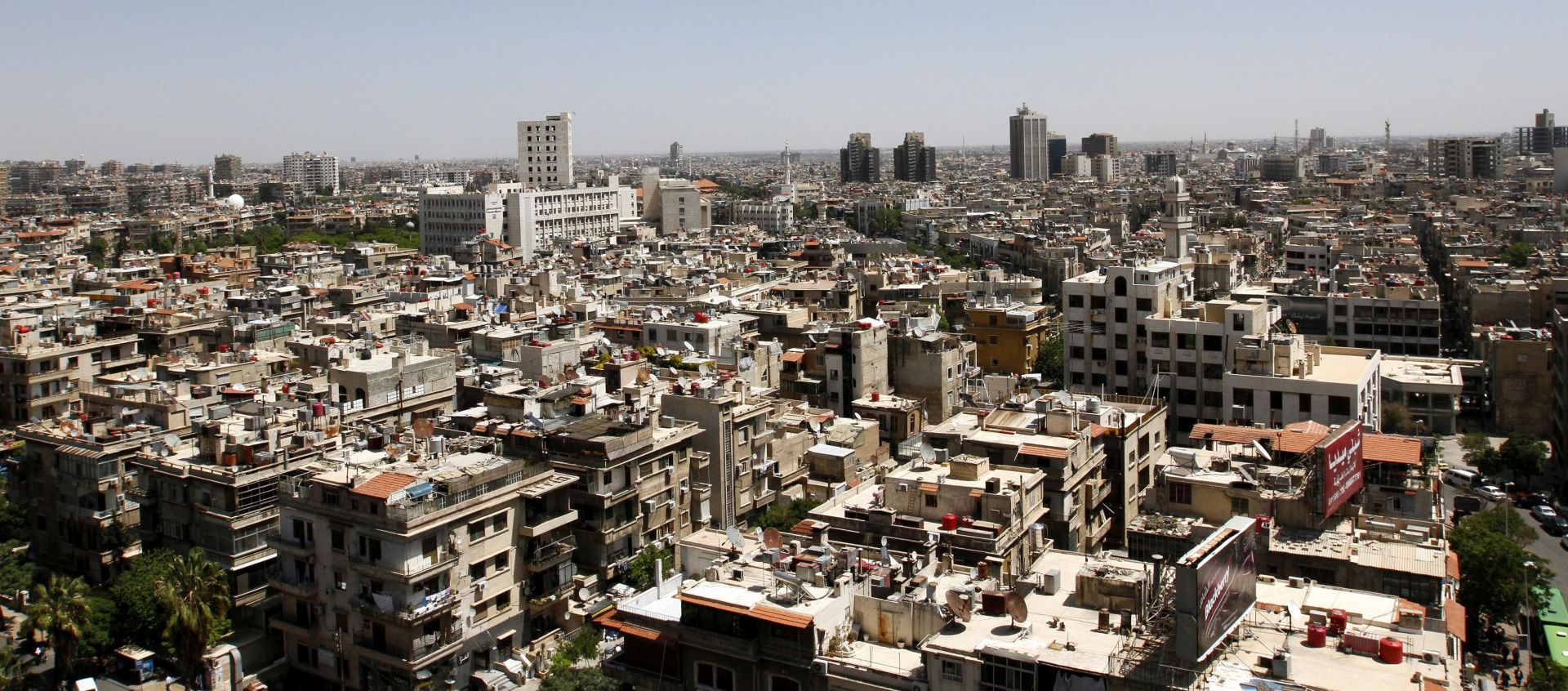 epa05264286 A general view over Damascus, a day after the results of parliamentary elections were announce, Syria, 17 April 2016. The Higher Judicial Committee for Elections announced late on 16 April the results of parliamentary elections held on 13 April. The head of the Committee, Judge Hisham al-Shaar, announced that turnout at elections was over 57 percent.  EPA/YOUSSEF BADAWI