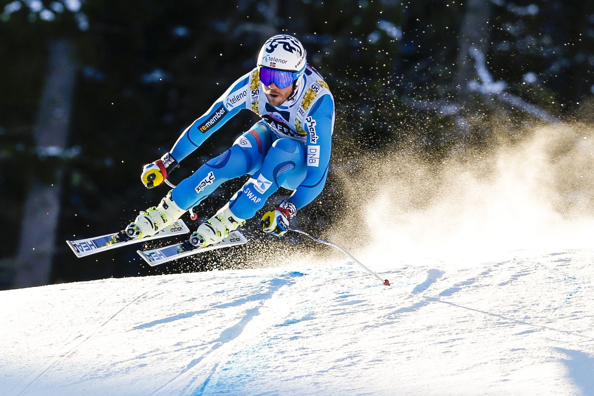 epa05812059 Kjetil Jansrud of Norway in action during the men's Downhill race at the FIS Alpine Skiing World Cup event in Kvitfjell, Norway, 24 February 2017.  EPA/VEGARD WIVESTAD GROTT NORWAY OUT