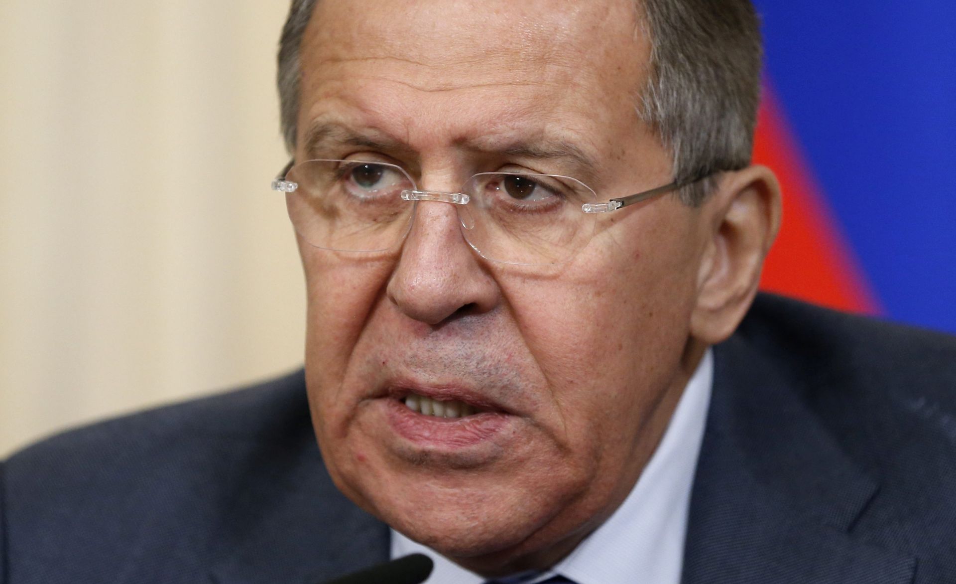 epa05774581 Russian Foreign Minister Sergei Lavrov addresses a press conference after his meeting with Venezuelan Foreign Minister Delcy Rodriguez in Moscow in Moscow, Russia 06 February 2017.  EPA/YURI KOCHETKOV