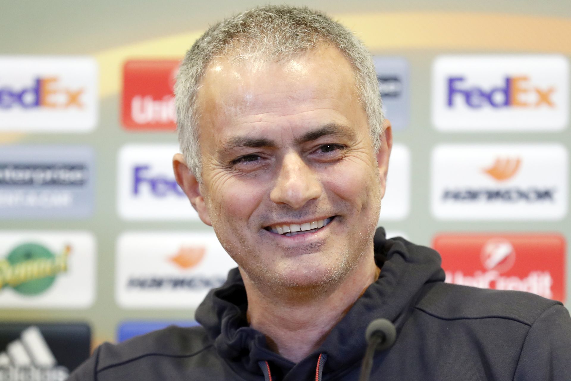 epa05807228 Manchester United manager Jose Mourinho attends a press conference at the Geoffroy-Guichard Stadium in Saint-Etienne, France, 21 February 2017. Manchester United will play against AS Saint-Etienne in an UEFA Europa League round of 32 second leg soccer match on 22 February 2017.  EPA/ETIENNE LAURENT
