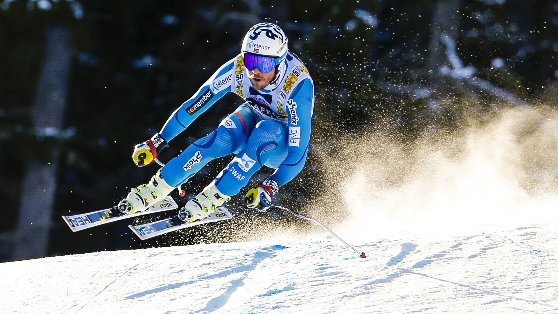 epa05812059 Kjetil Jansrud of Norway in action during the men's Downhill race at the FIS Alpine Skiing World Cup event in Kvitfjell, Norway, 24 February 2017.  EPA/VEGARD WIVESTAD GROTT NORWAY OUT