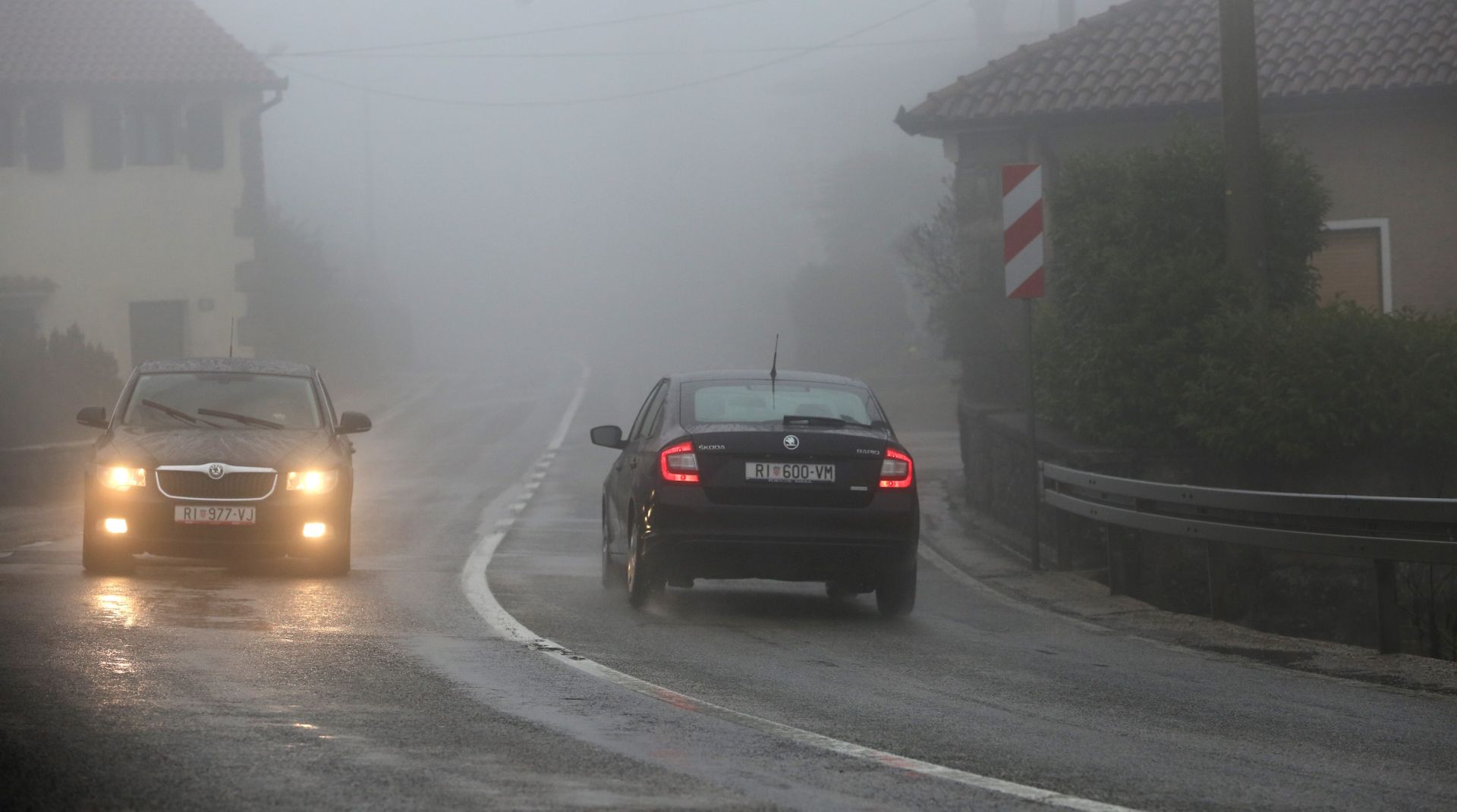 03.02.2016. Rijeka, Matulji - Gusta magla na podrucju Rijeke i okolice usporava promet na autocesti Rijeka - Rupa.
Photo: Goran Kovacic/PIXSELL