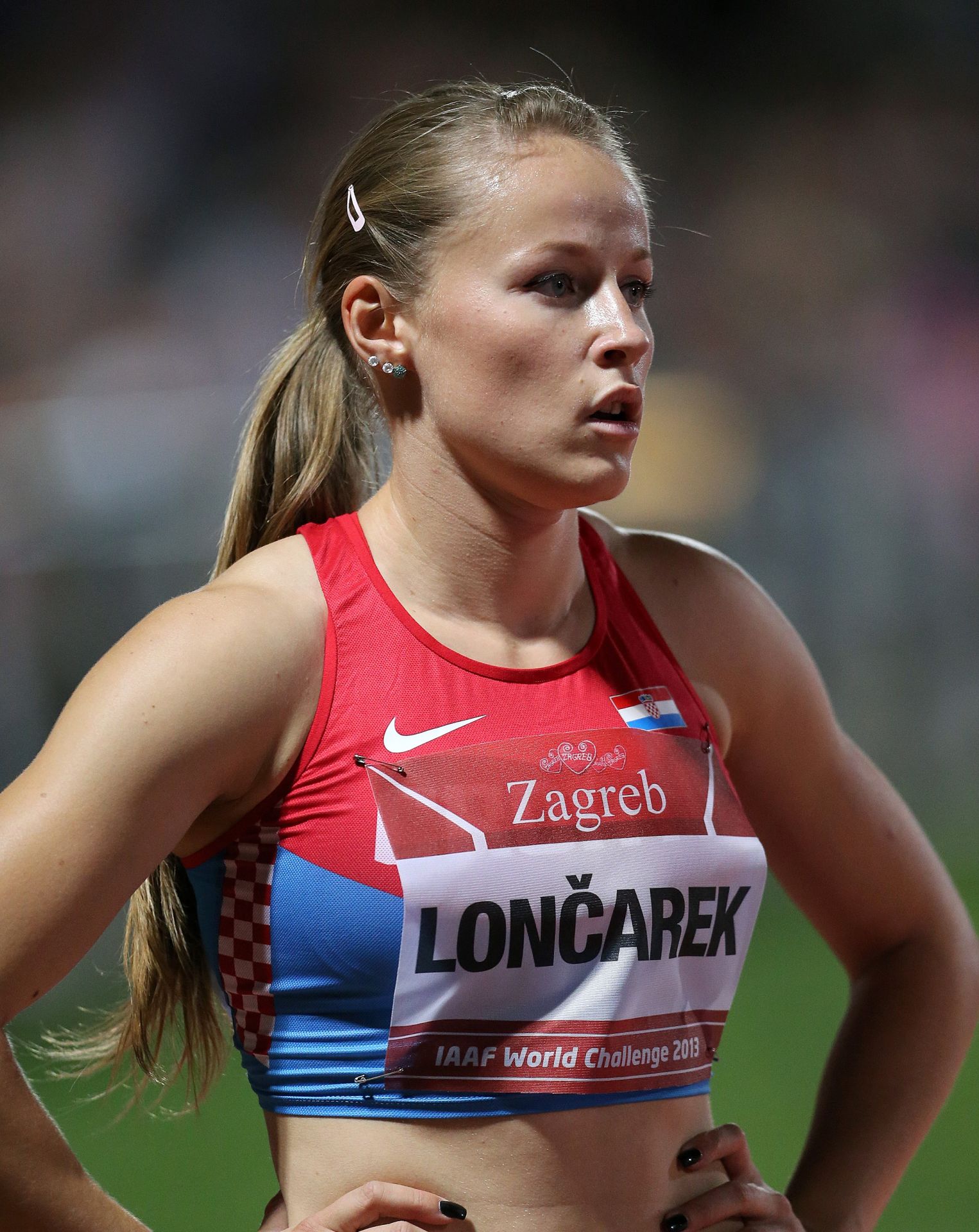 03.09.2013., Zagreb - IAAF world challenge Zagreb 2013. 63. Memorijal Borisa Hanzekovica na atletskom stadionu Mladost. 100m zene prepone, Ivana Loncarek.
Photo: Igor Kralj/PIXSELL